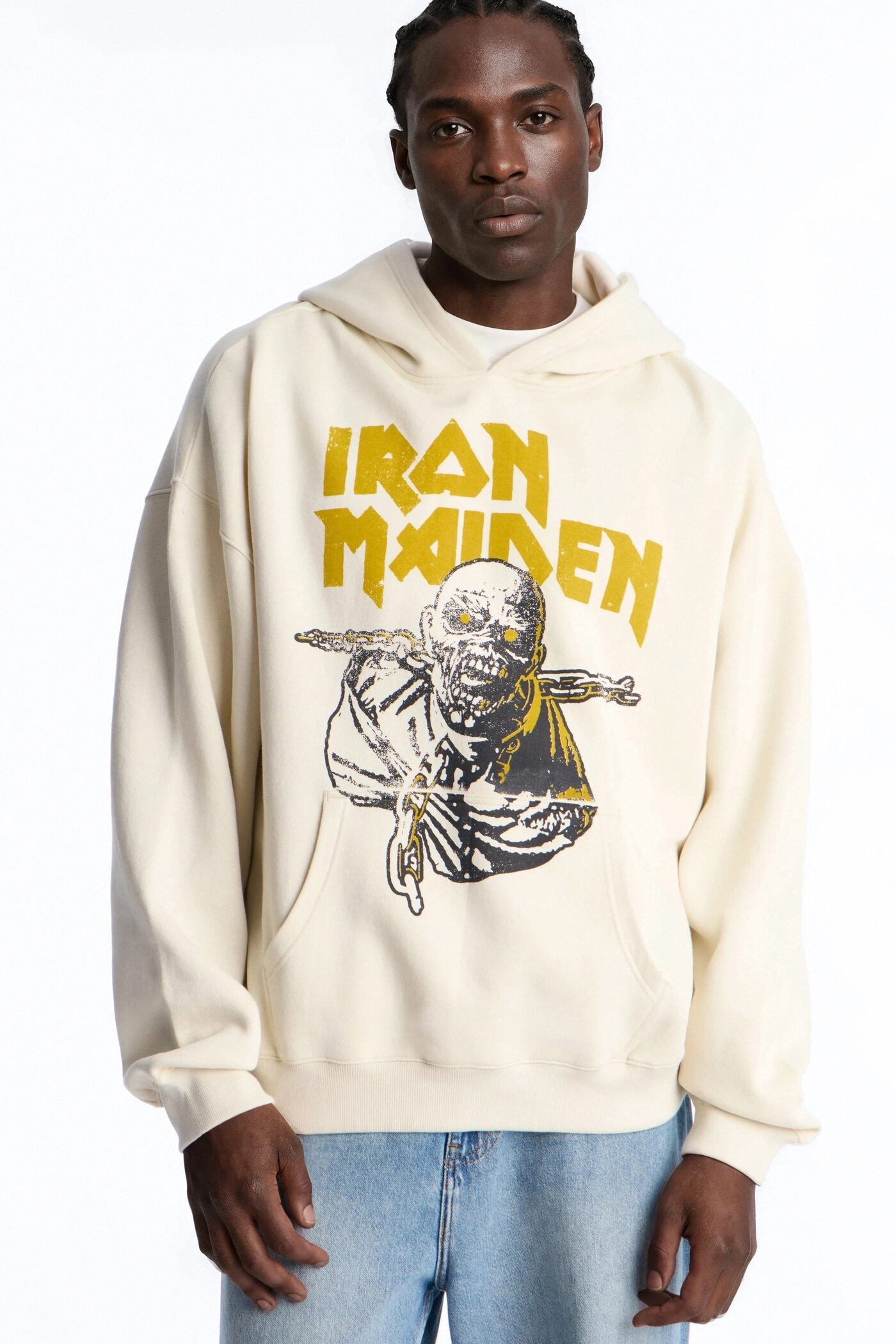 Iron Maiden World Peace Tour Vintage Hoodie - Cream