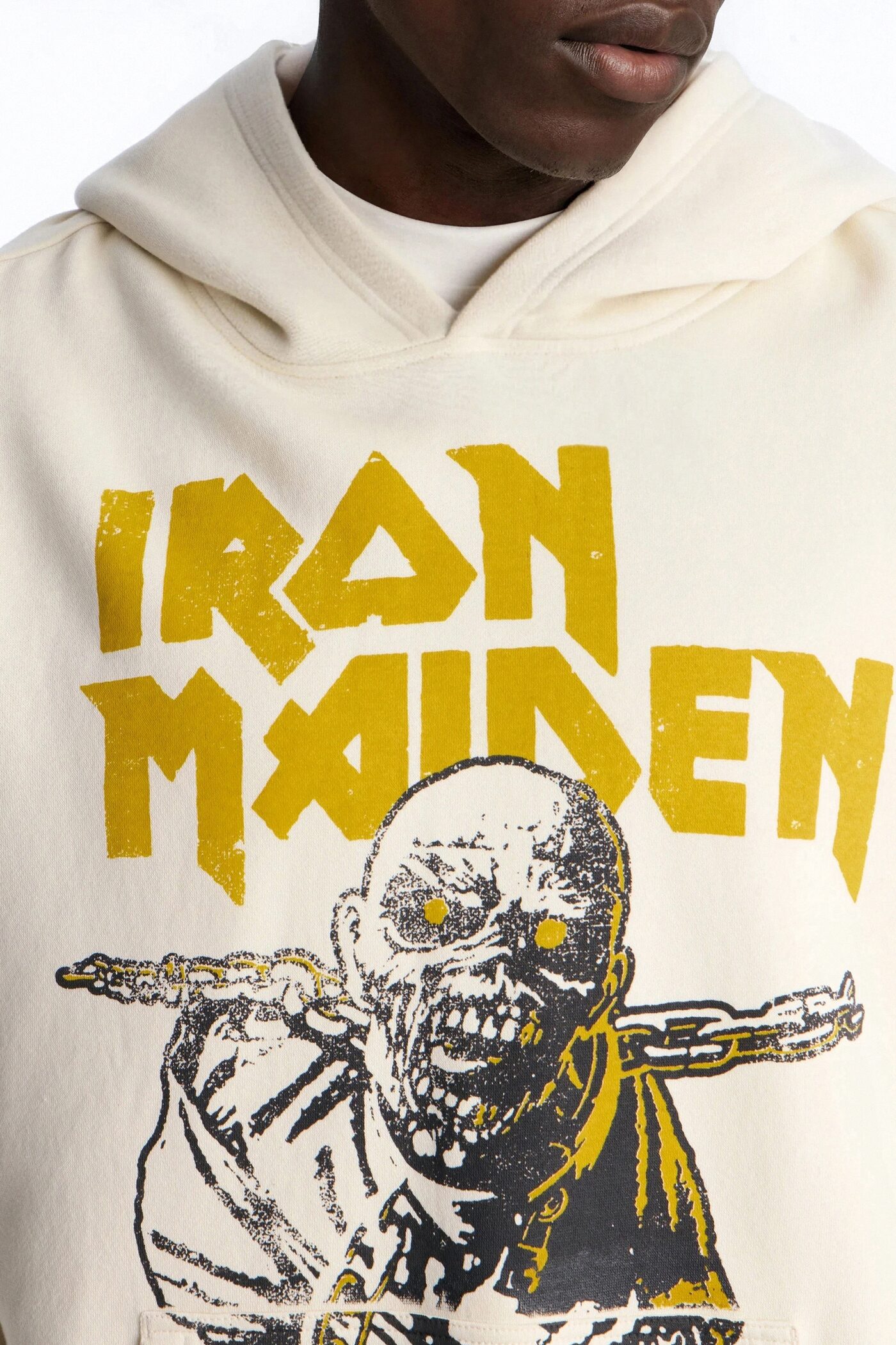 Iron Maiden World Peace Tour Vintage Hoodie - Cream