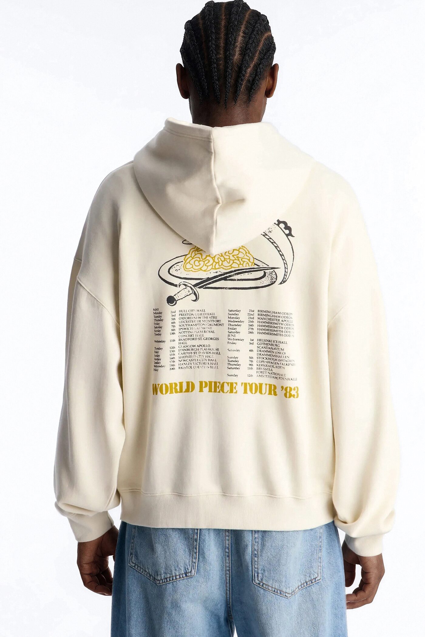 Iron Maiden World Peace Tour Vintage Hoodie - Cream