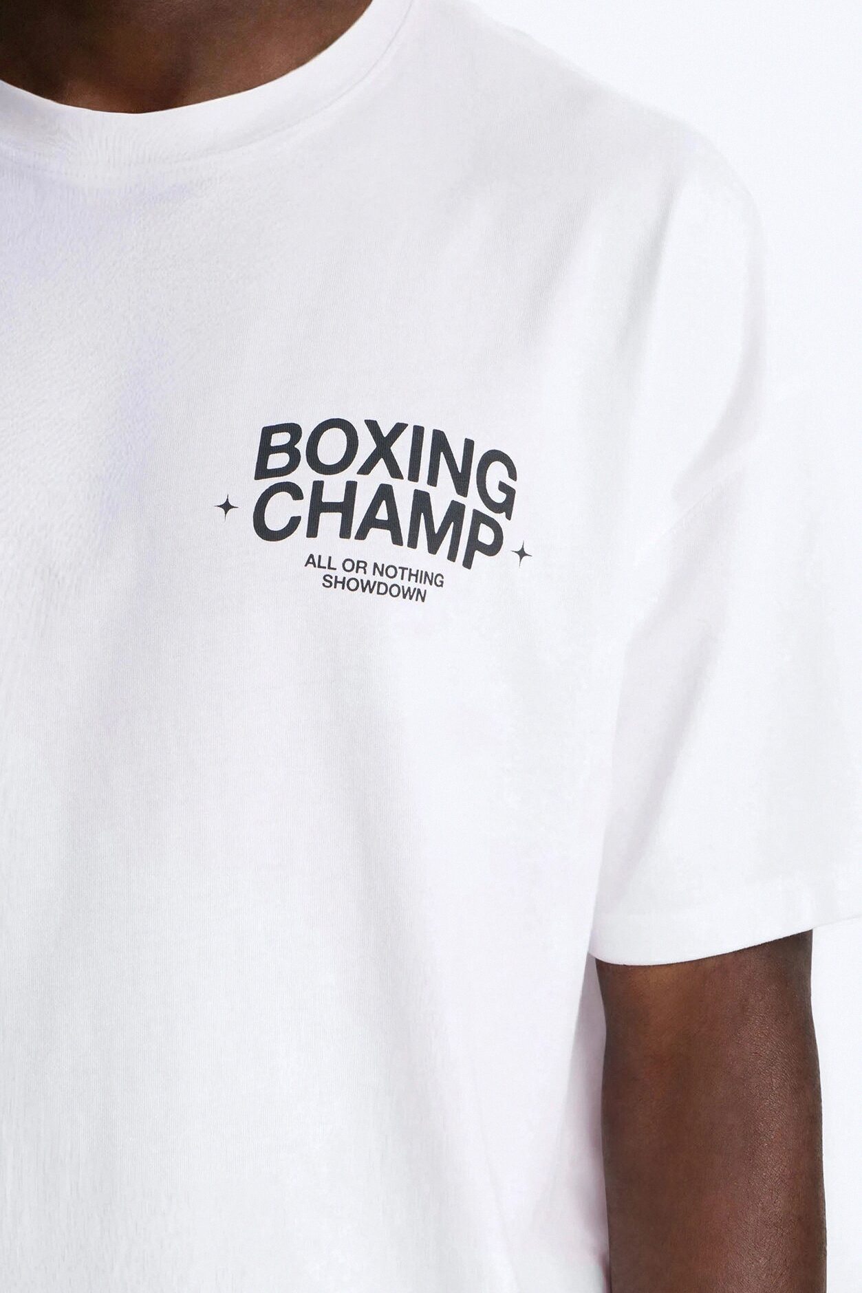 Boxing Champ Oversized Short Sleeve Tee - White