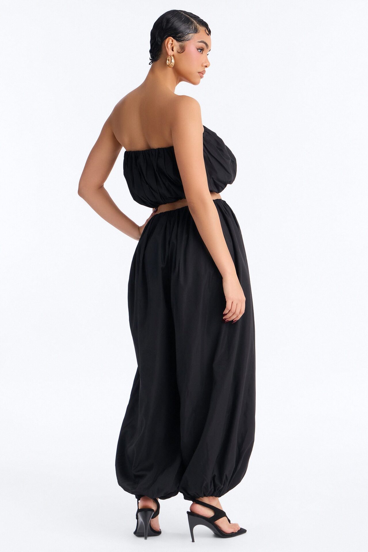 So Into You Balloon Pant Set - Black
