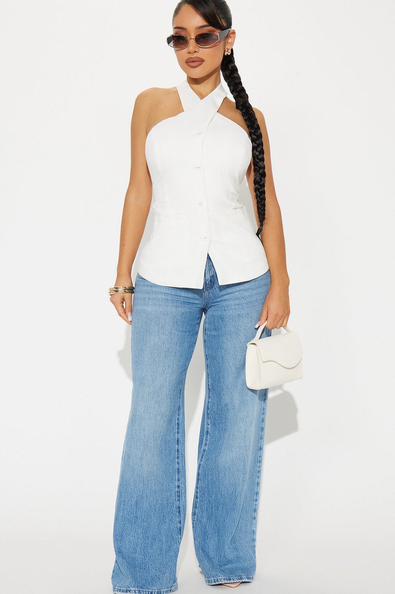 No Small Talk Linen Vest - Ivory