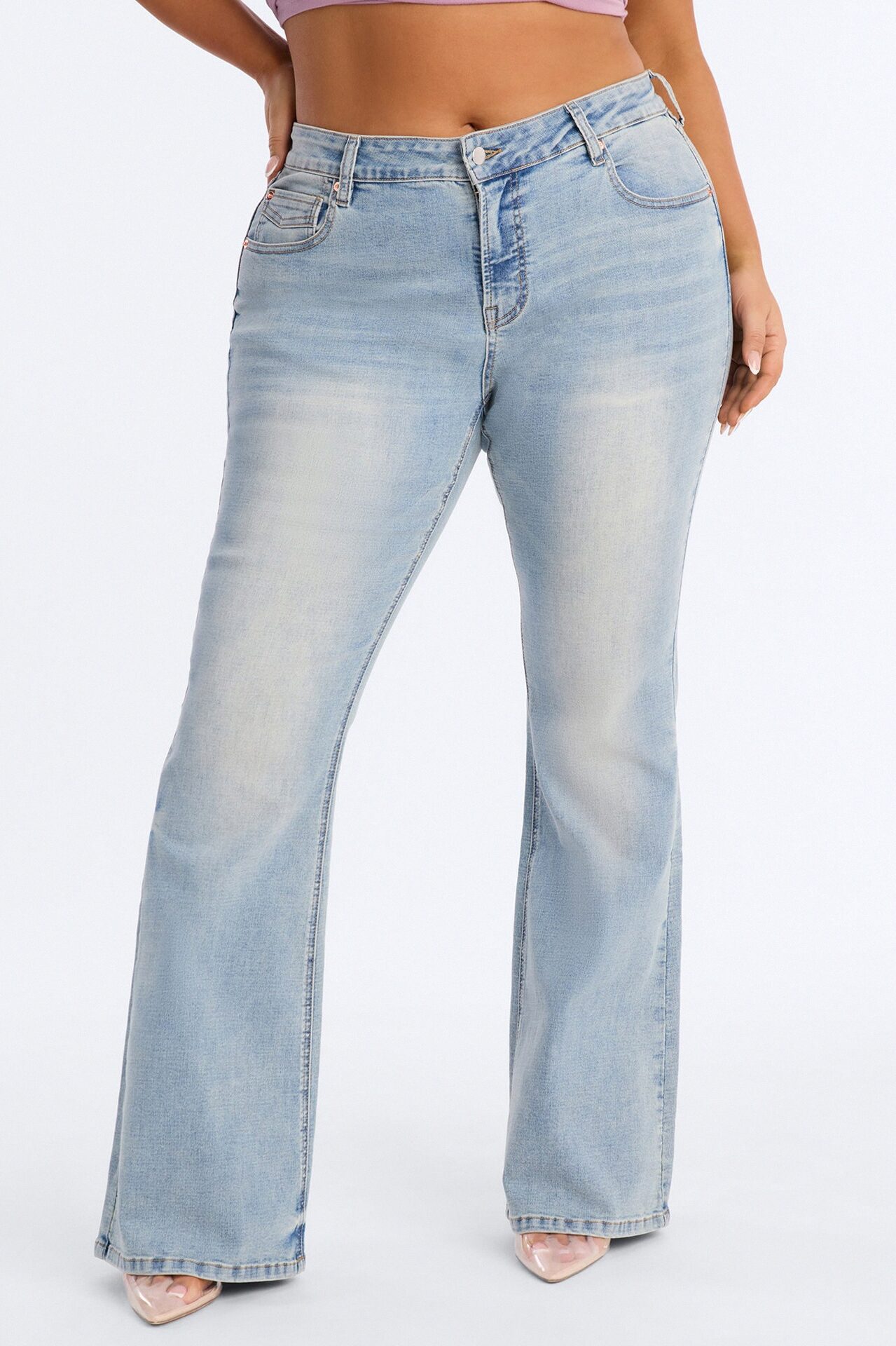 Broke The Code Compression Stretch Bootcut Jeans - Vintage Wash
