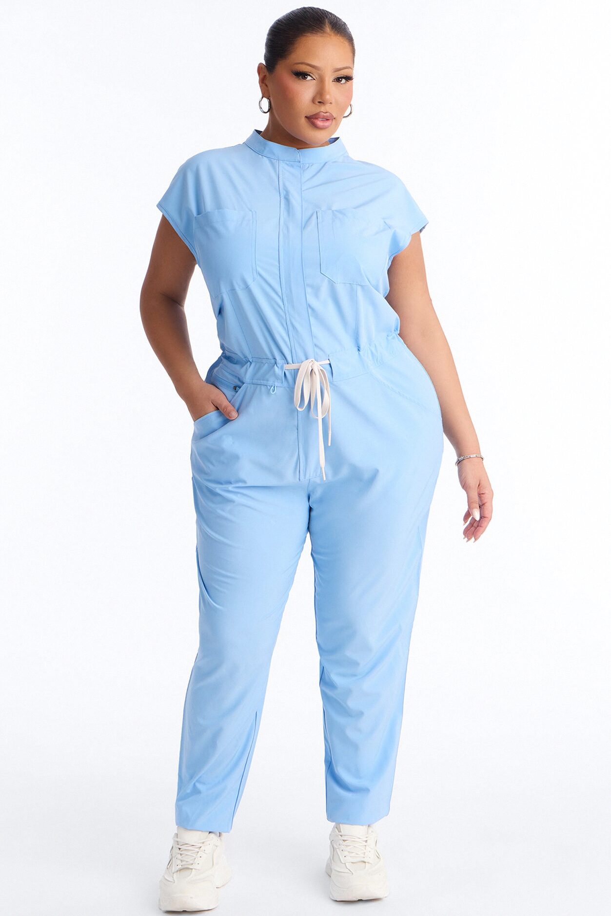 Ready Next Shift Stretch Scrub Jumpsuit - SkyBlue