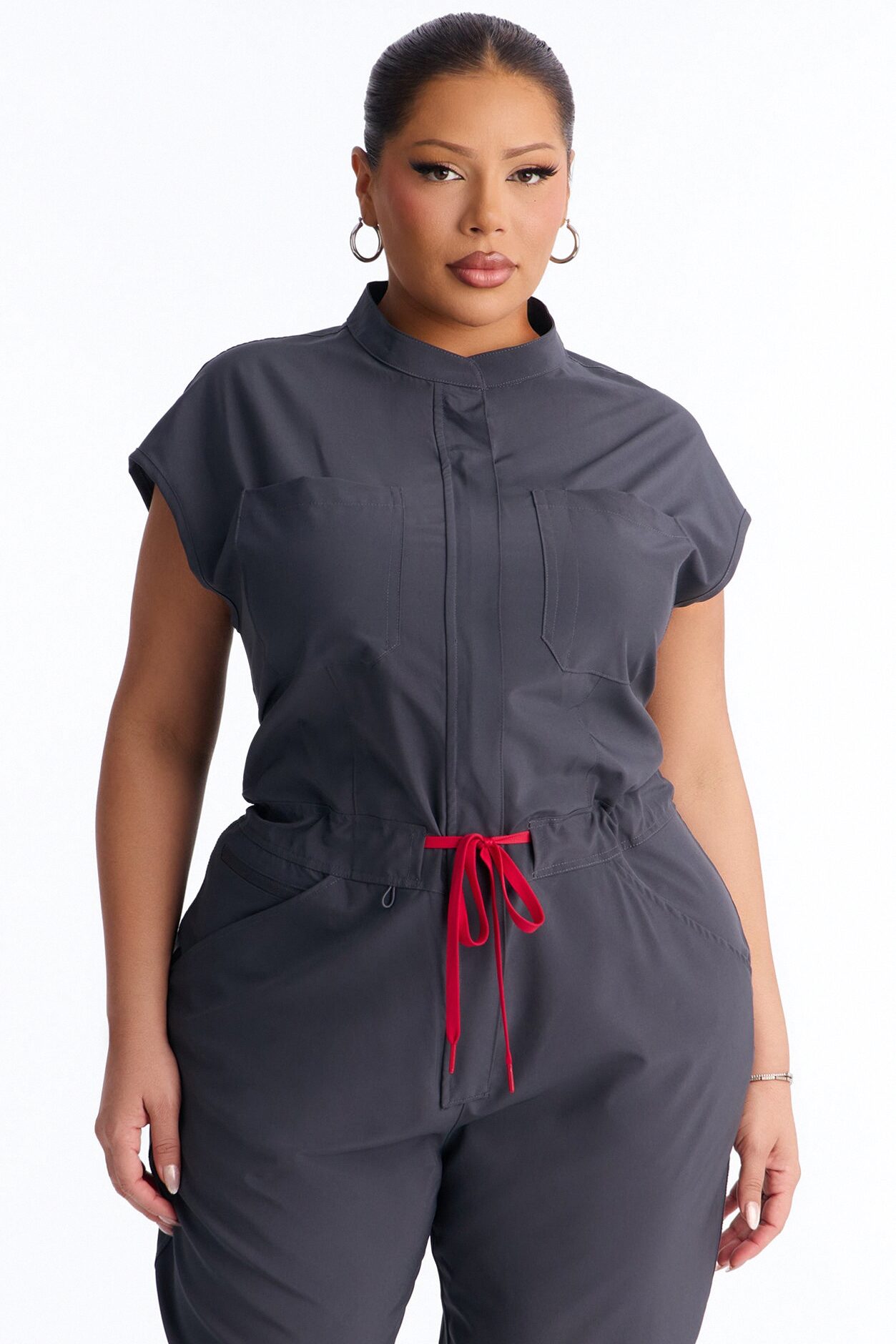 Ready Next Shift Stretch Scrub Jumpsuit - Charcoal
