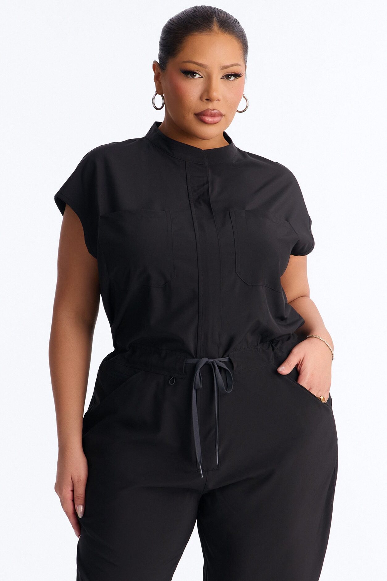 Ready Next Shift Stretch Scrub Jumpsuit - Black