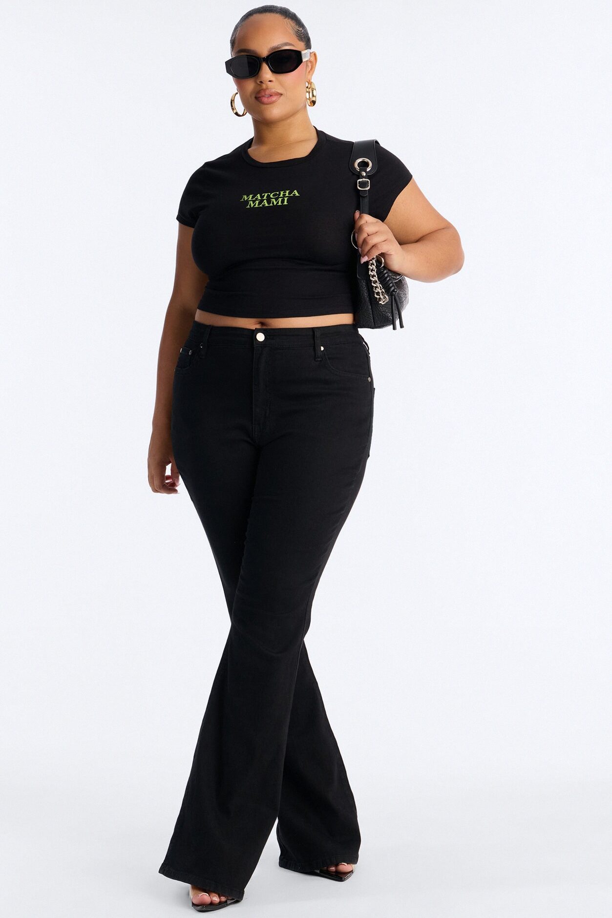 Matcha Babe Baby Tee - Black