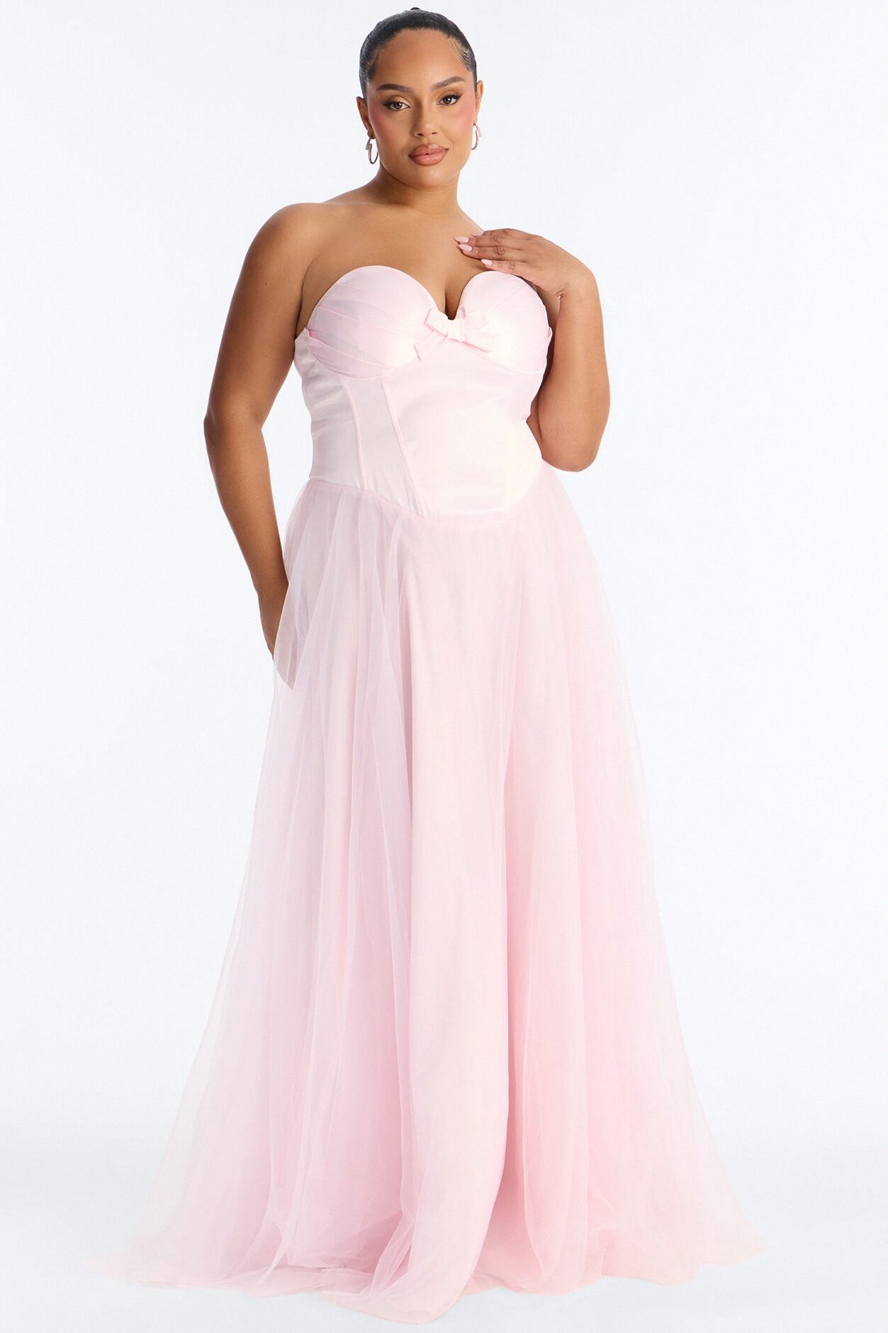 Sweet And Femme Tulle Gown - Pink