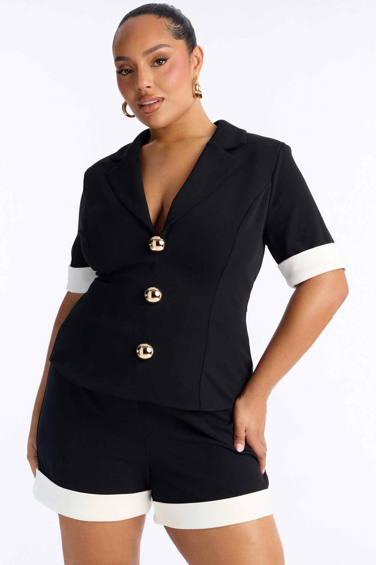 Bella Blazer Short Set - Black