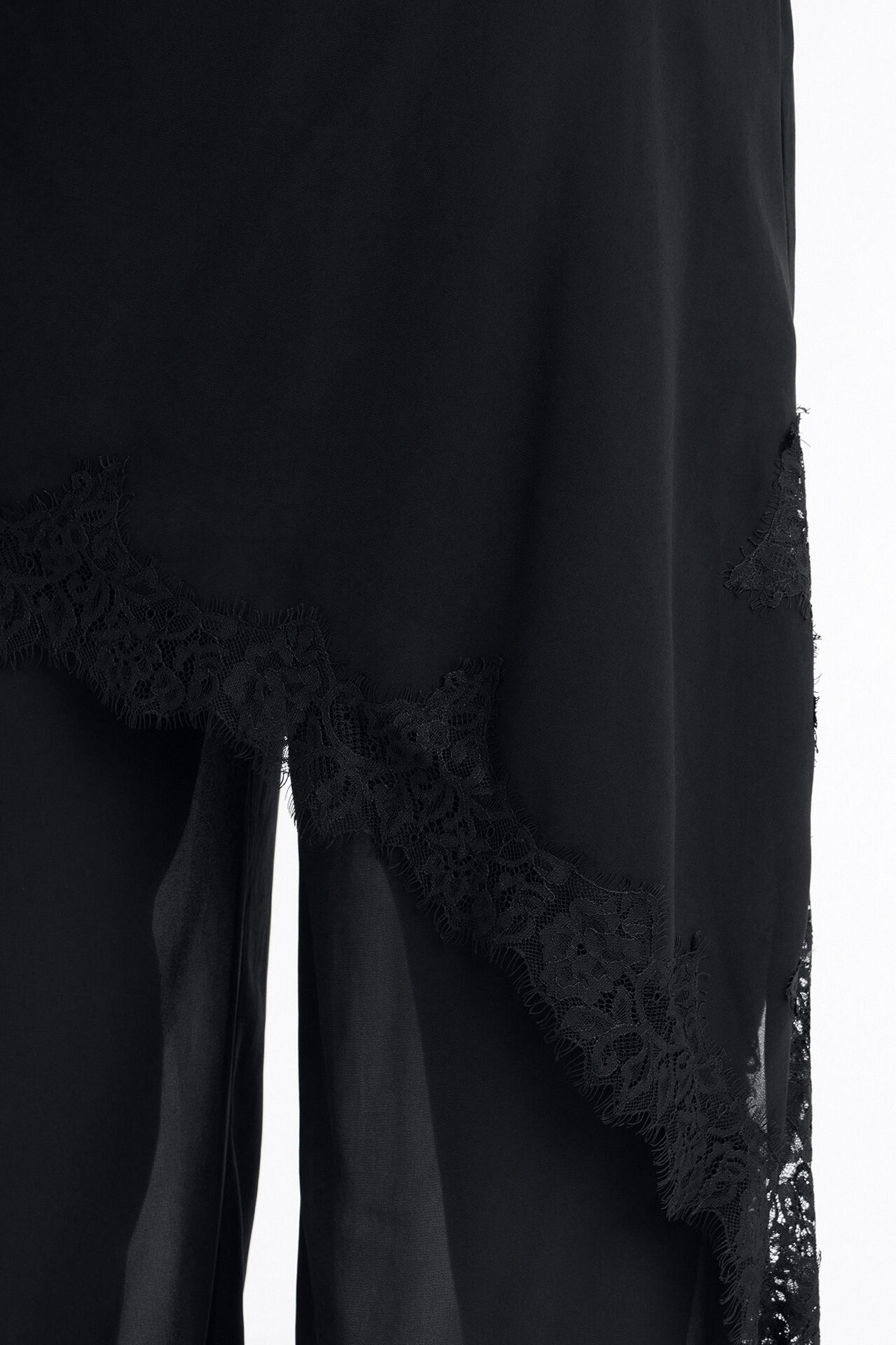 Gia Asymmetrical Lace Jumpsuit - Black