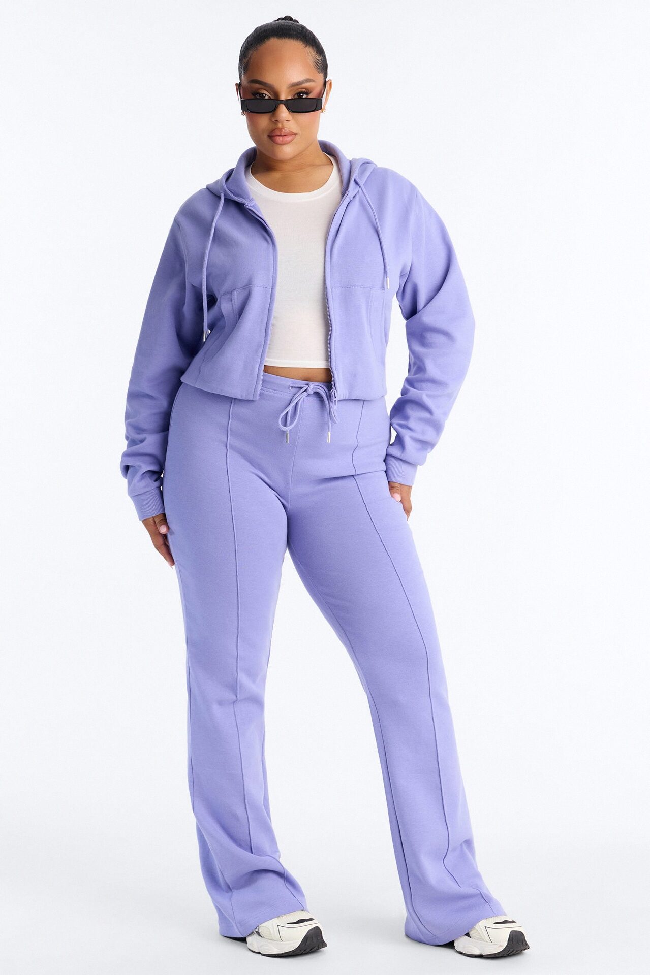 Ready To Go Zip Up Pant Set - Periwinkle