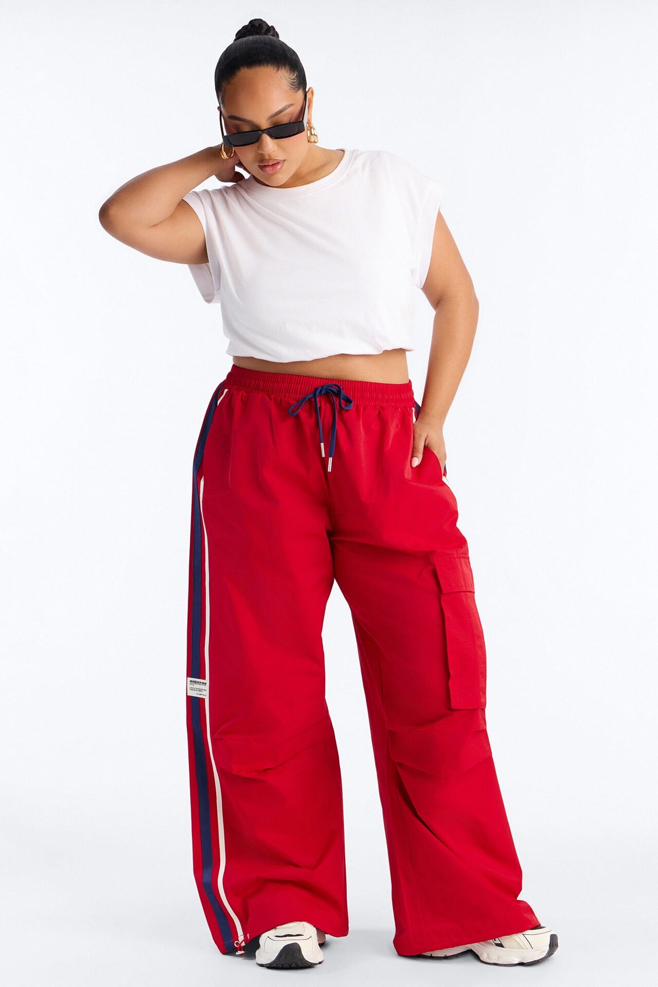 What She Said Windbreaker Track Pant - Red