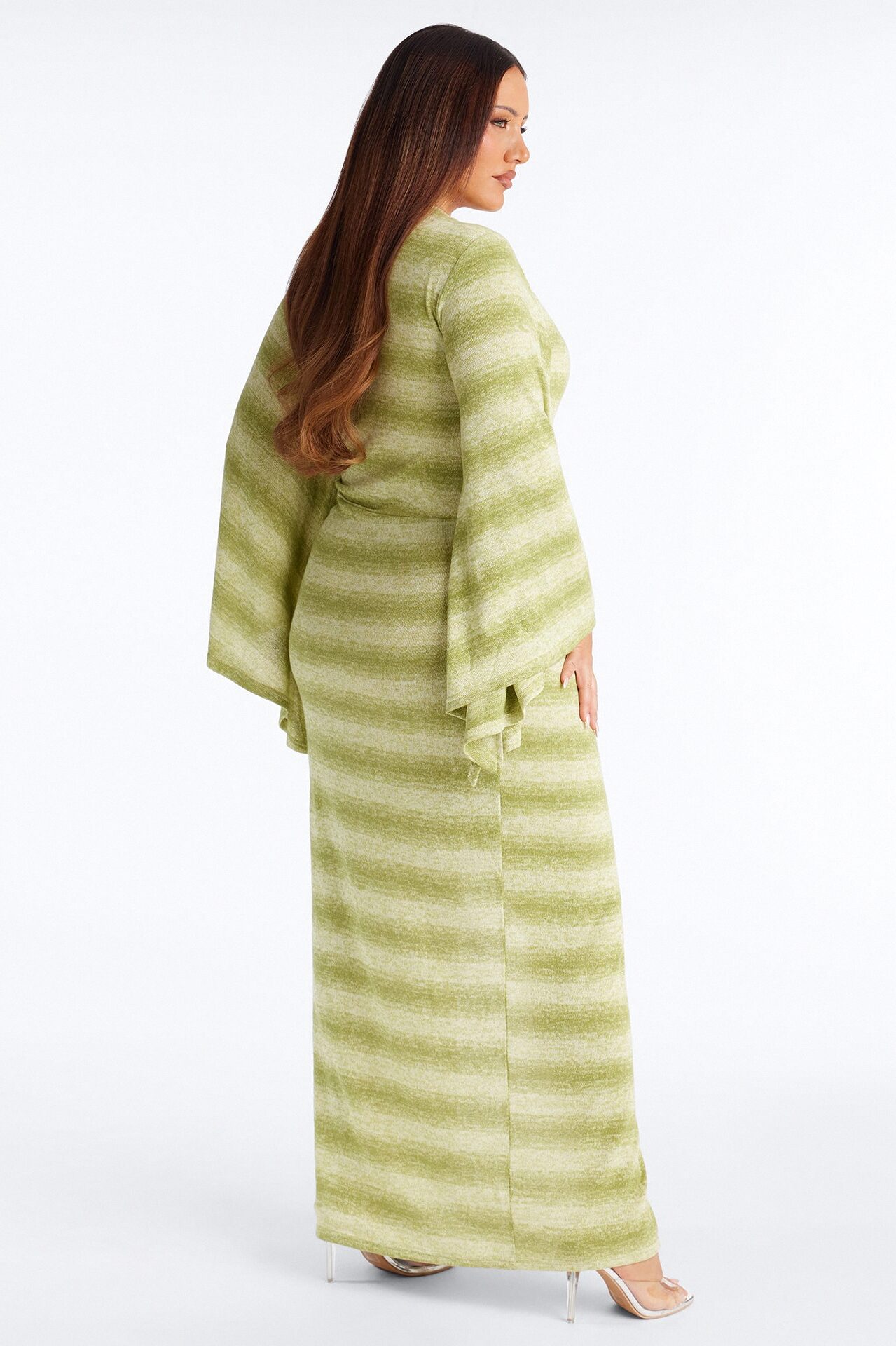 Keep It Cute Bell Sleeve Sweater Maxi Dress - Green