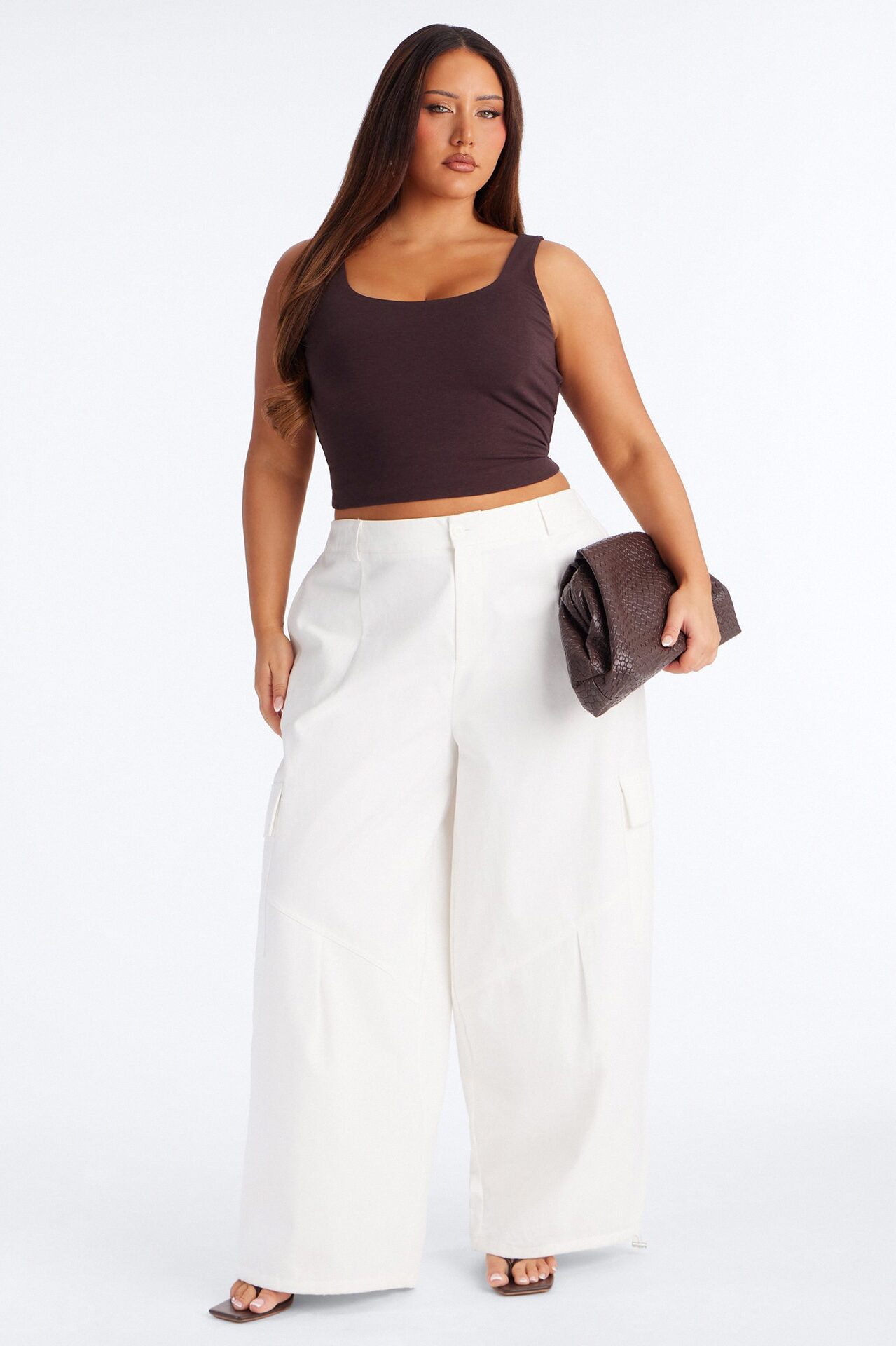 Denise Double Lined Tank - Brown