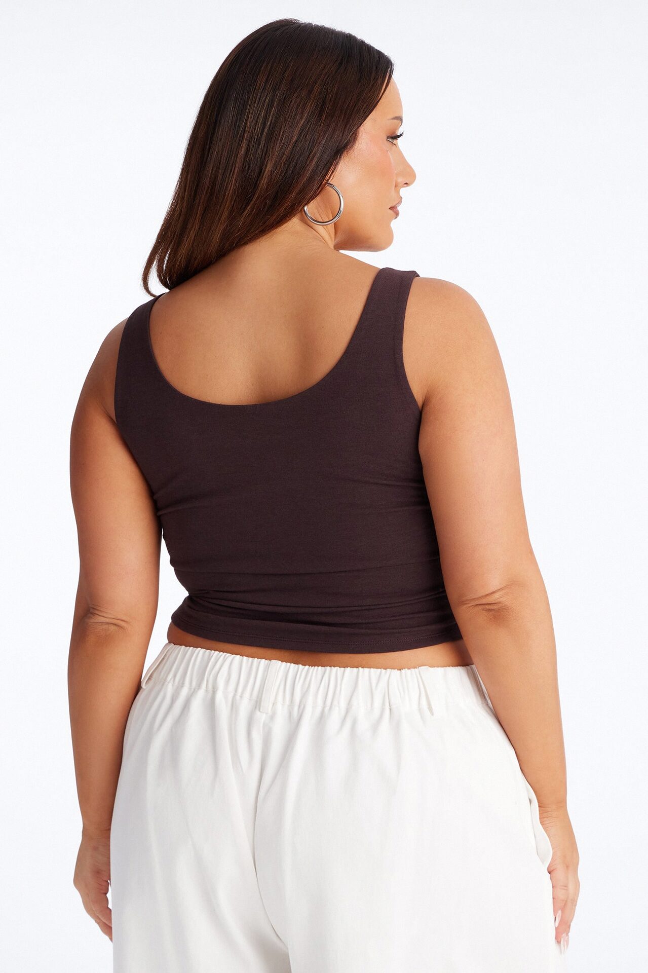 Denise Double Lined Tank - Brown