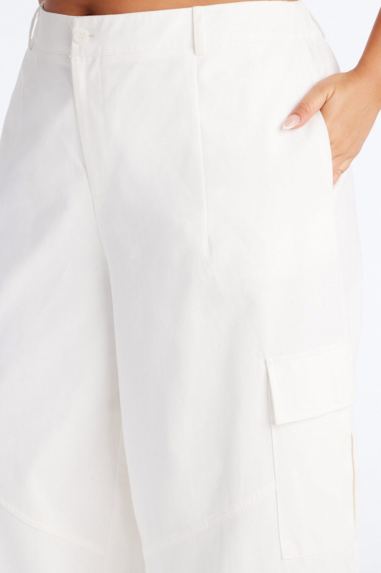 Aerin Mid Rise Cargo Jogger Pant 30″ - Ivory