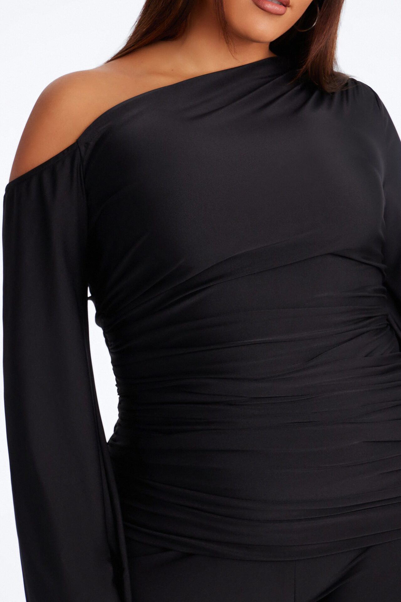 Kalania Ruched Capri Catsuit - Black