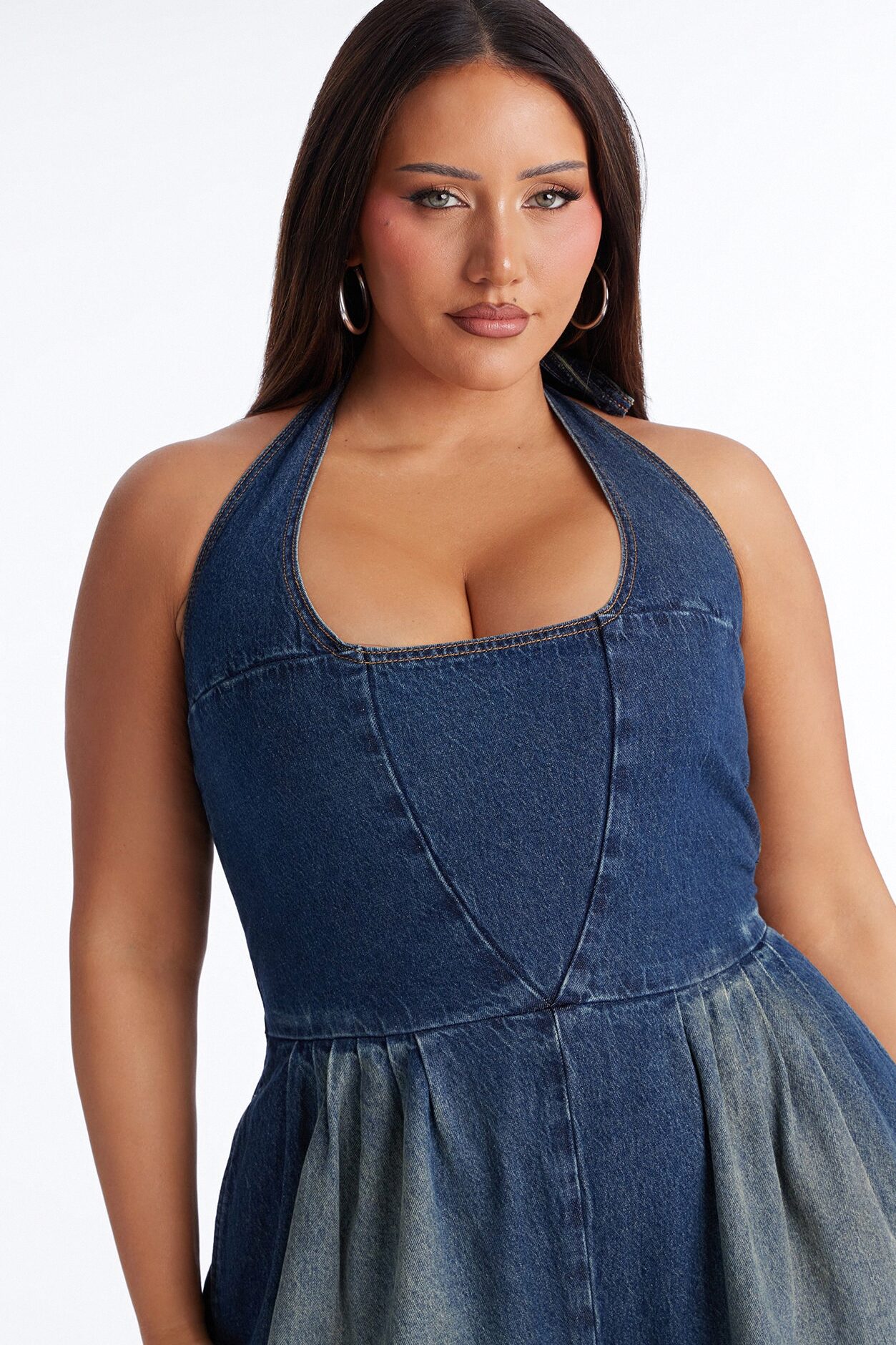 Bella Extreme Wide Leg Washed Denim Jumpsuit - Dark Wash