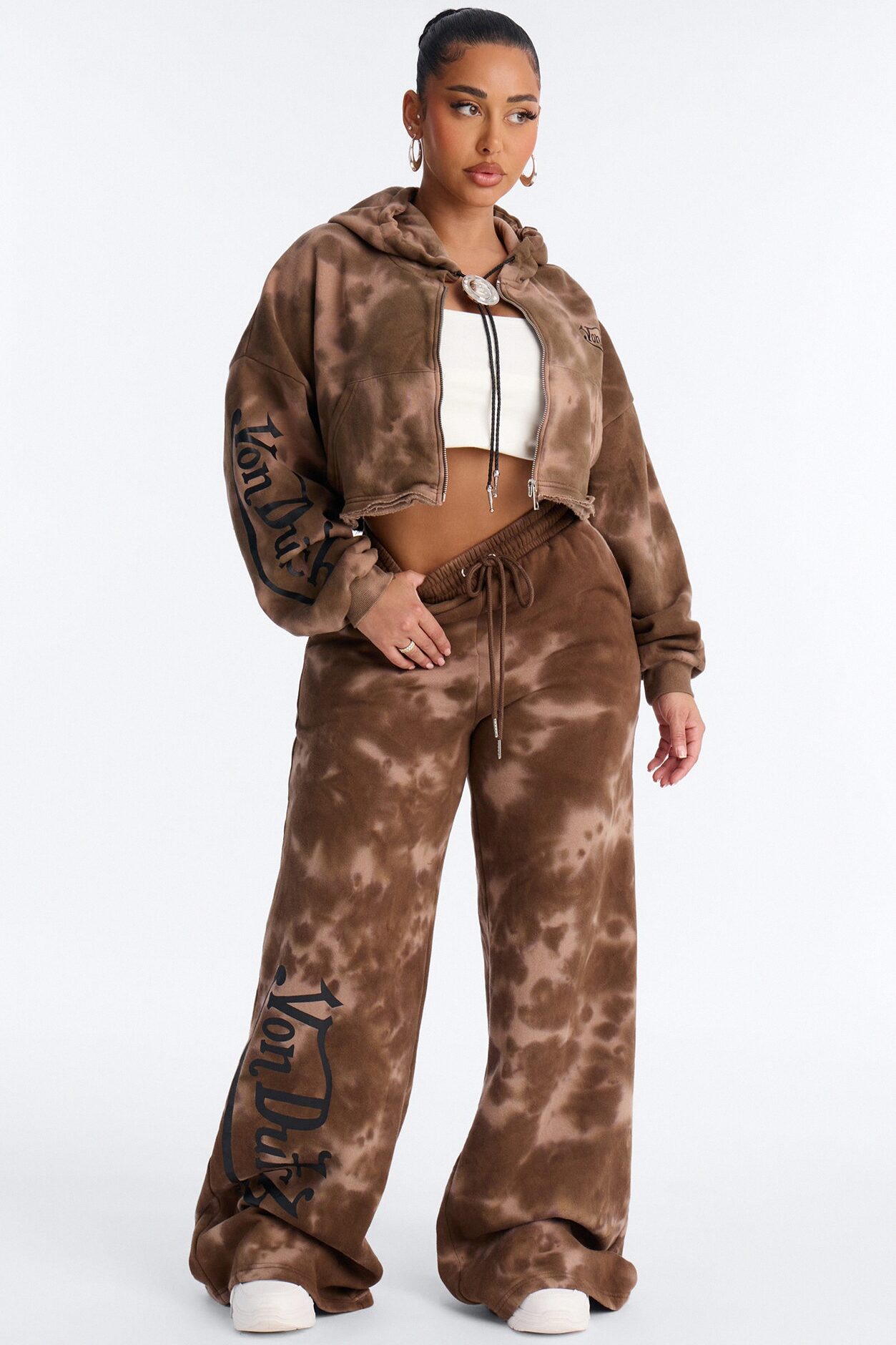 Von Dutch Ash Rider Washed Pants - Brown Combo