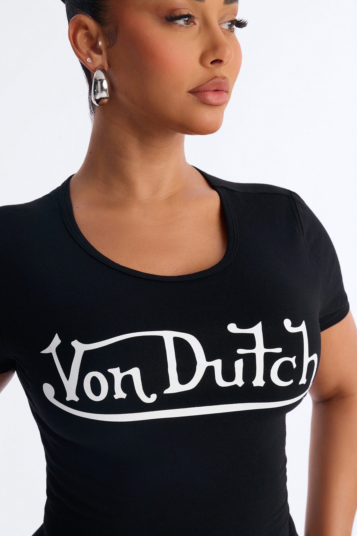 Von Dutch OG T Shirt Mini Dress - Black/White