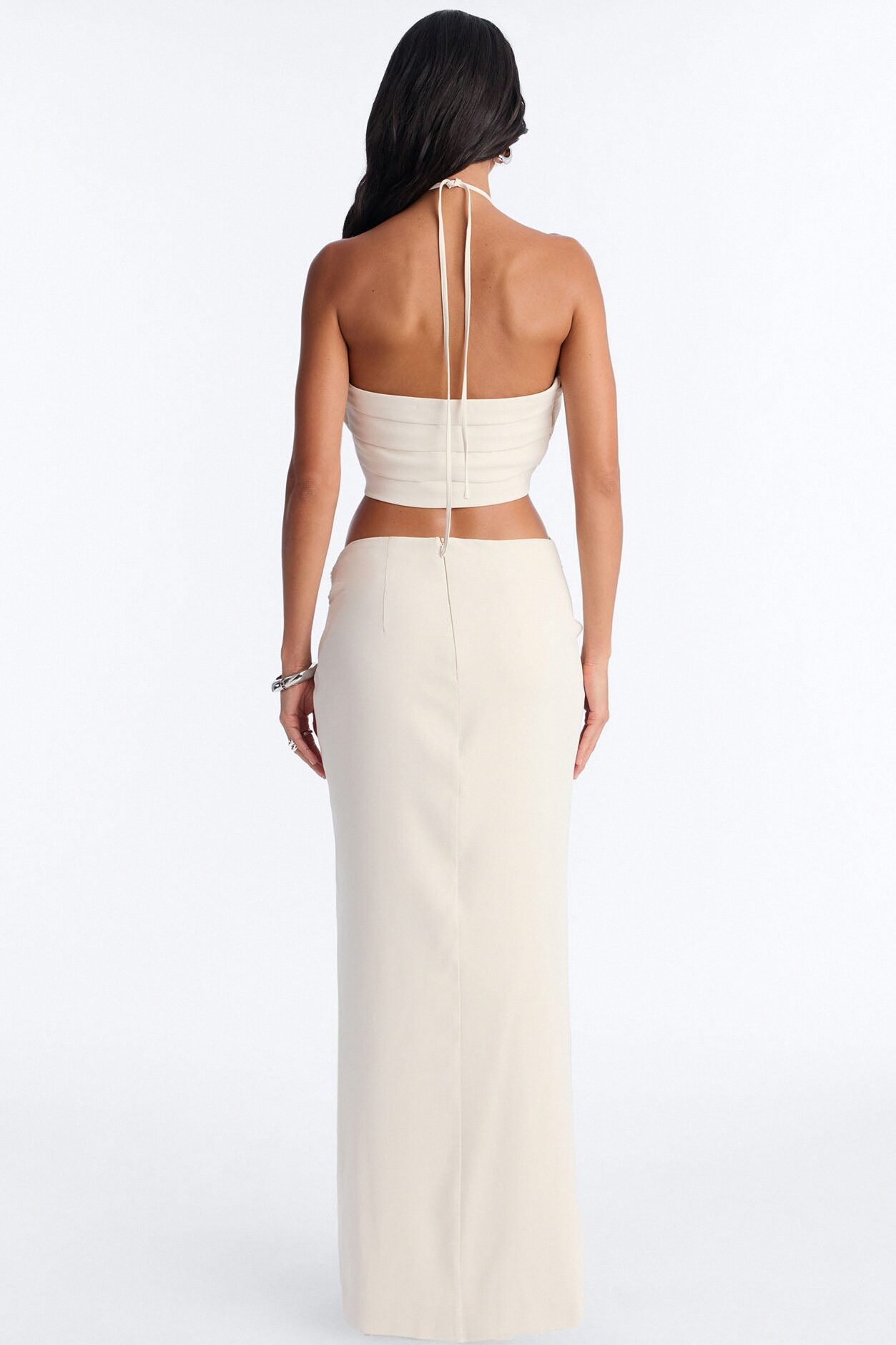 Wildflower Crepe Halter Top - Off White