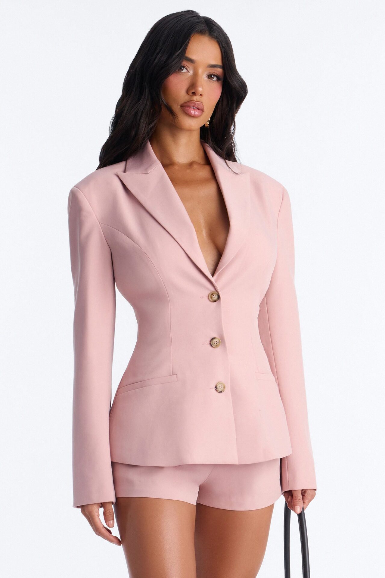 Soft Spoken Blazer Romper - Pink