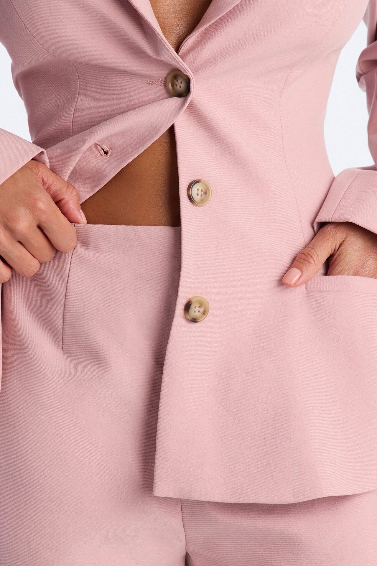 Soft Spoken Blazer Romper - Pink