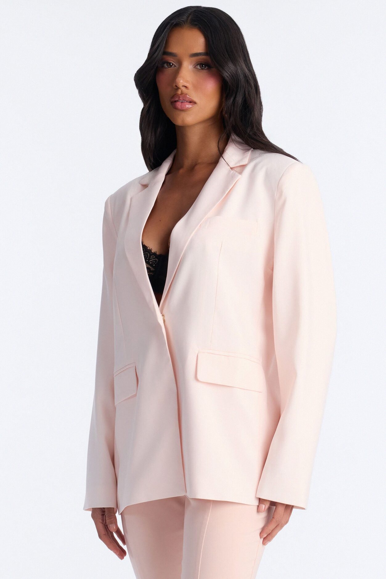 City Affair Blazer Capri Set - Light Pink