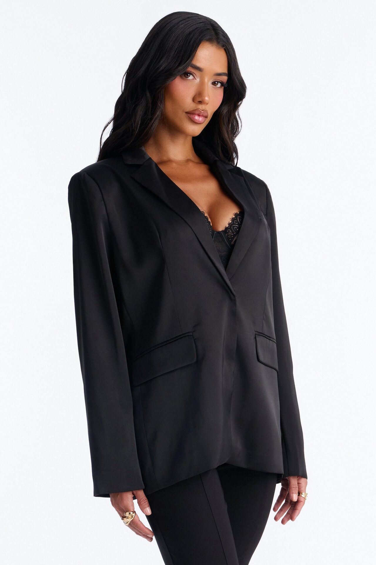 City Affair Blazer Capri Set - Black
