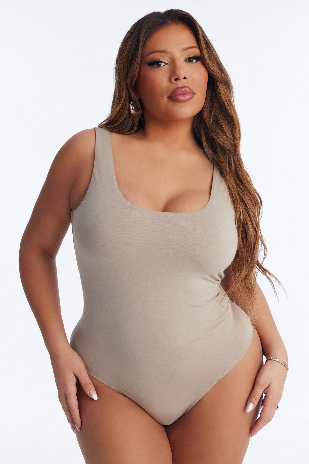Jenna Double Lined Jersey Bodysuit - Olive