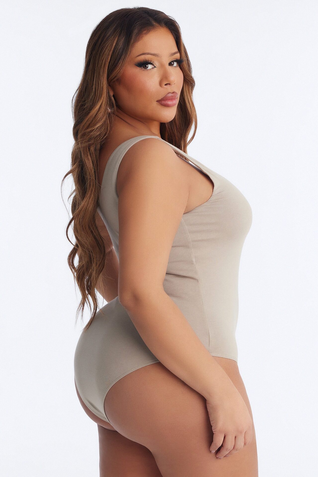 Jenna Double Lined Jersey Bodysuit - Olive
