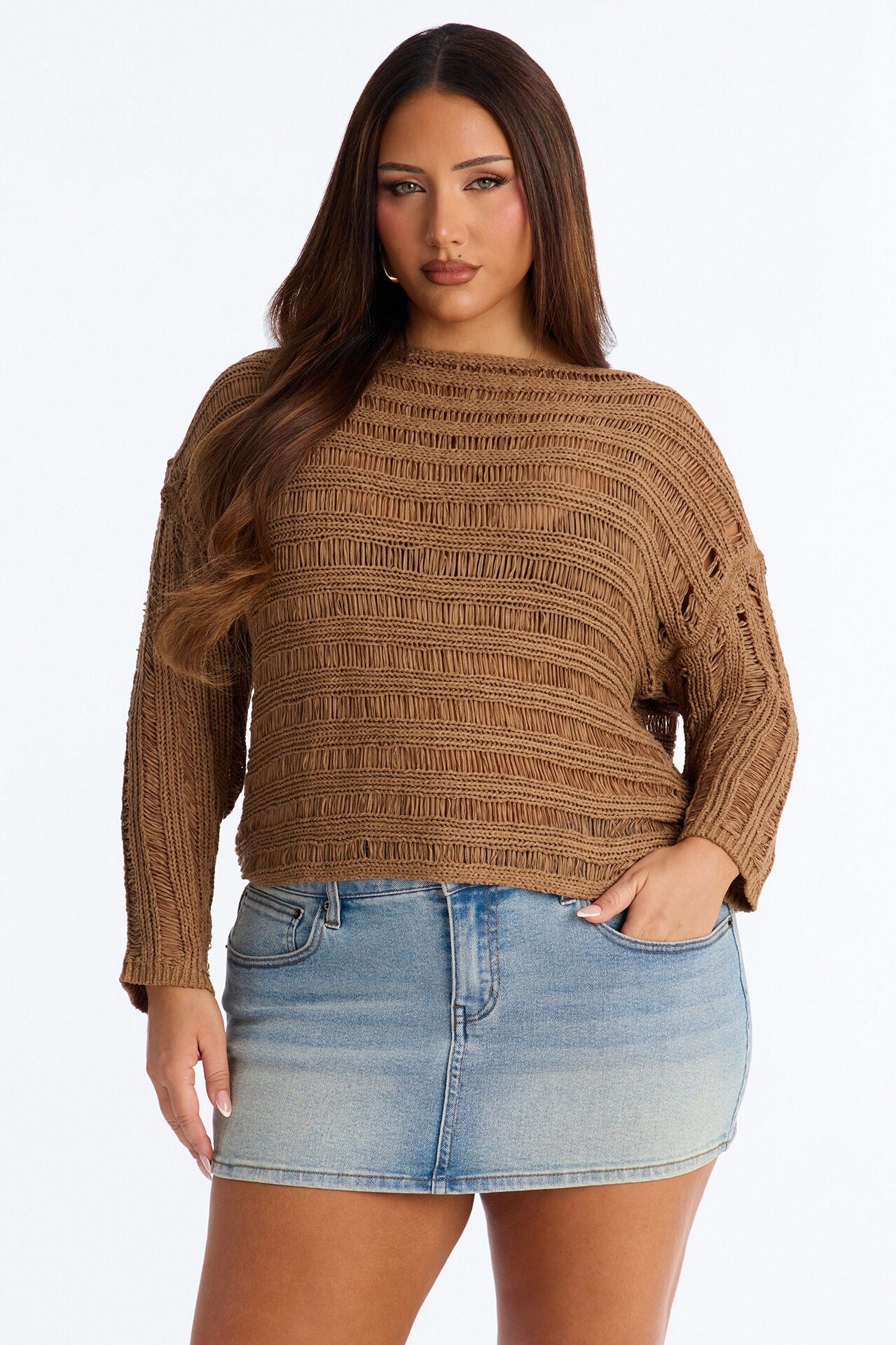 Cute As Ever Distressed Sweater - Olive