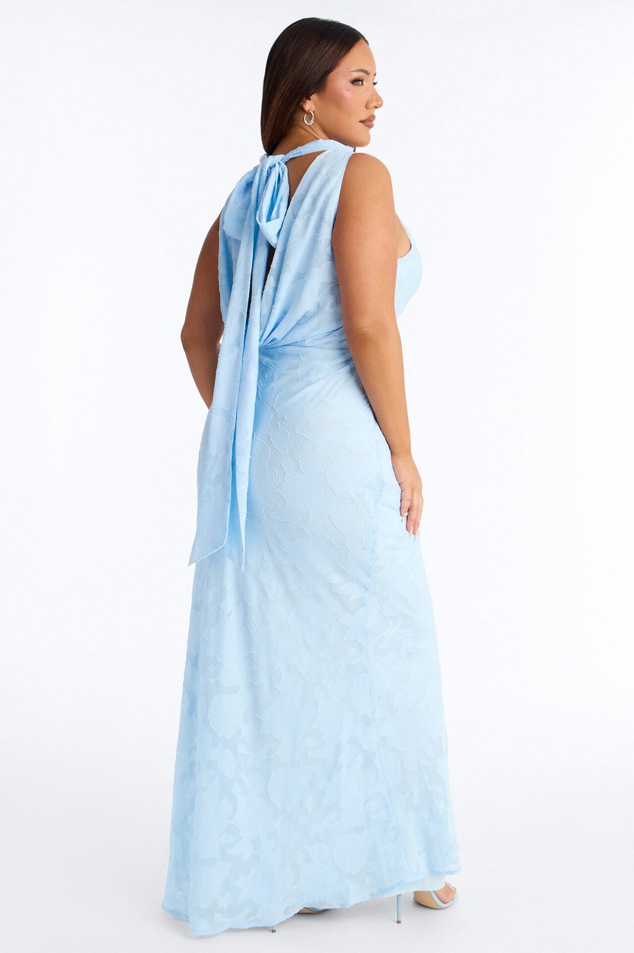 Sugar Rush Floral Chiffon Gown - Light Blue