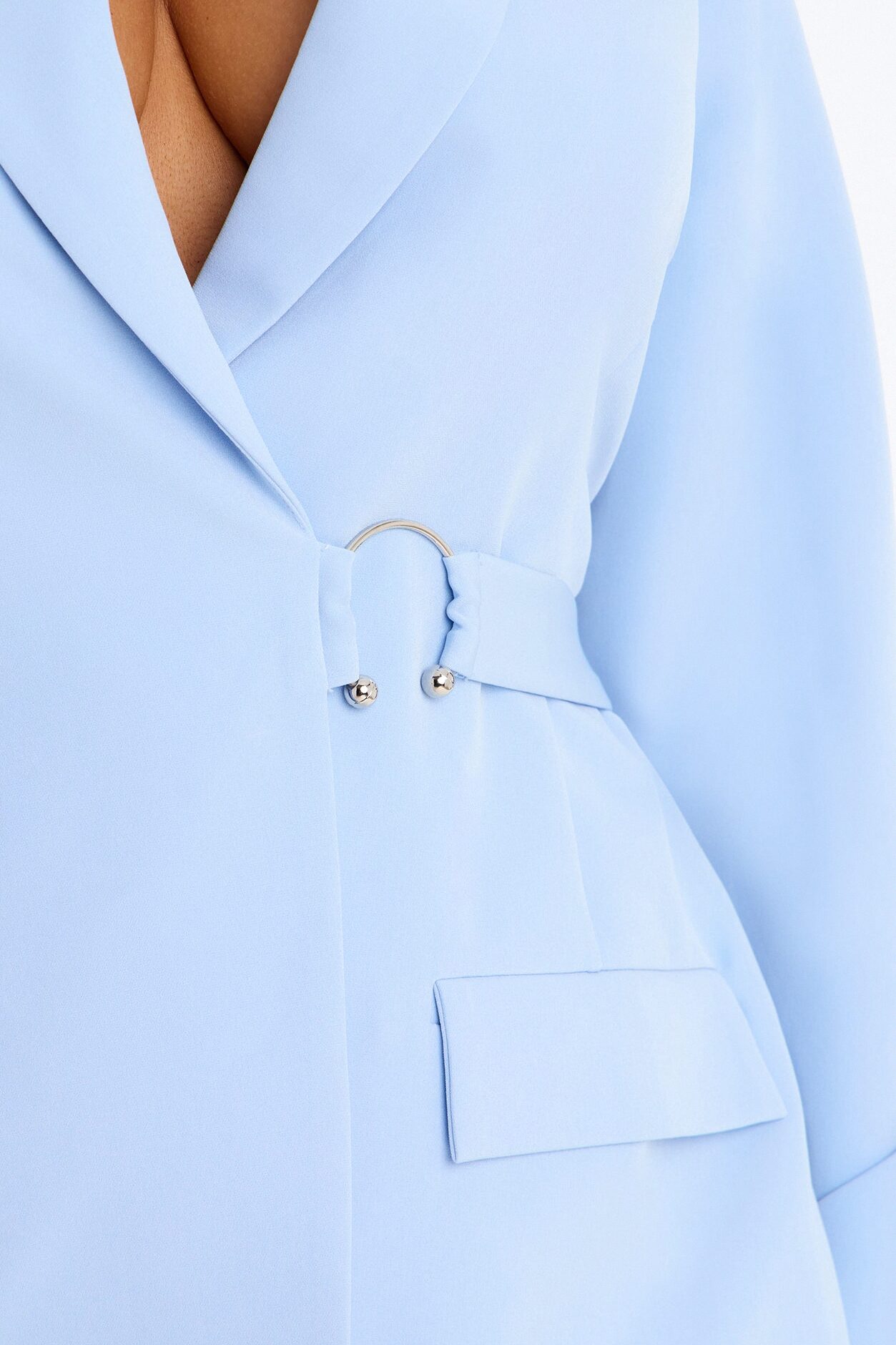 Pay Attention Blazer Mini Dress - Light Blue