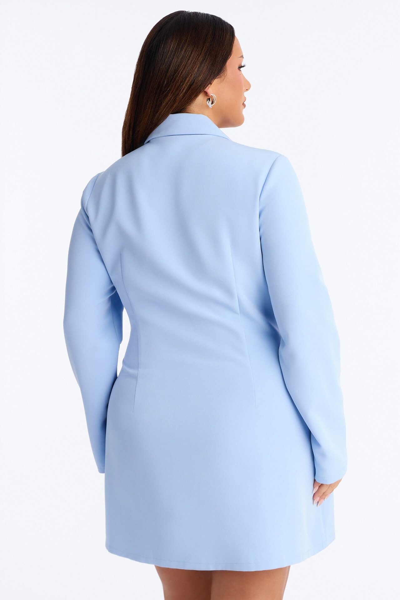 Pay Attention Blazer Mini Dress - Light Blue