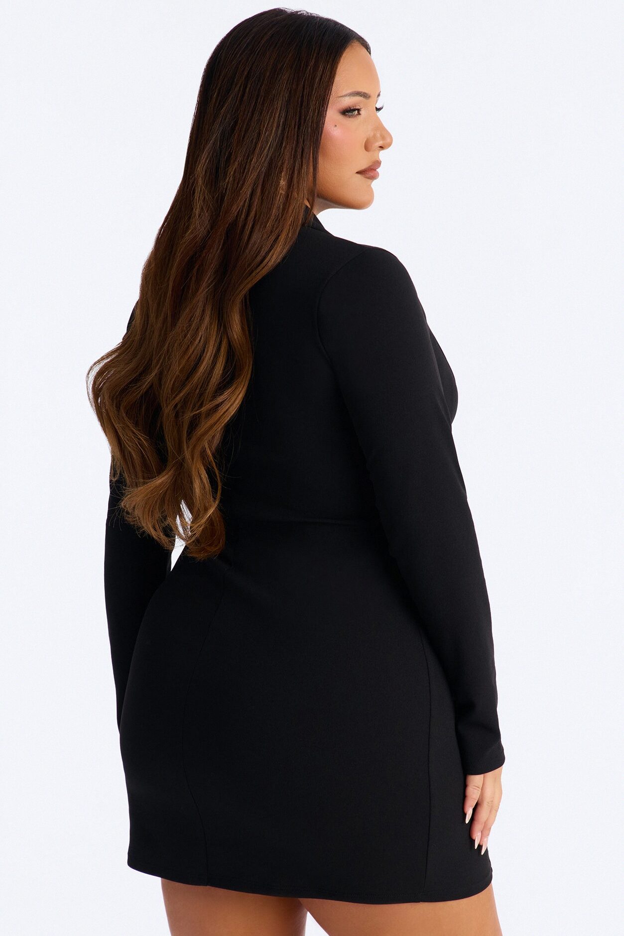 Ember Long Sleeve Blazer Mini Dress - Black