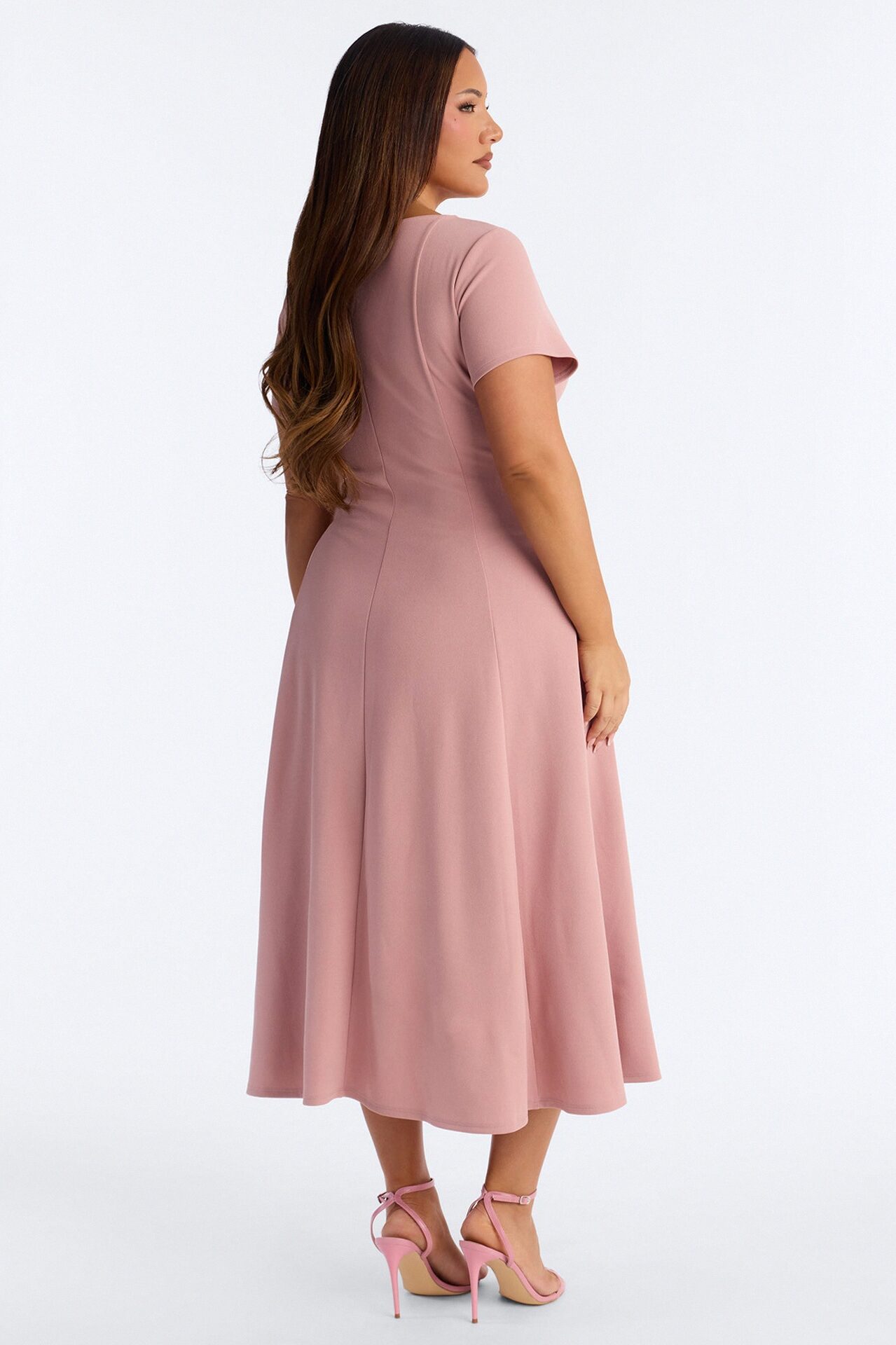 Honor Short Sleeve Midi Dress - Mauve