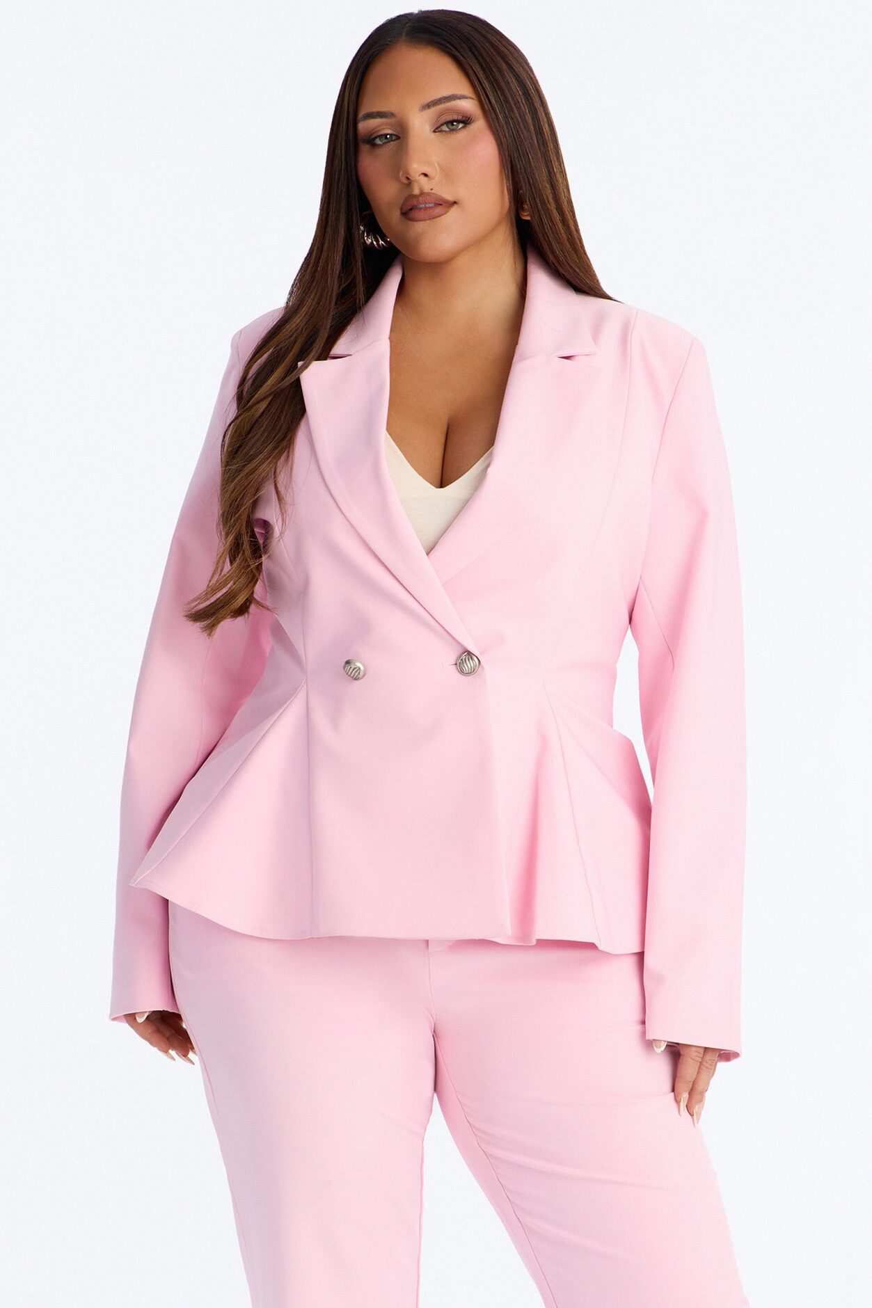 Mielle Peplum Blazer - Light Pink