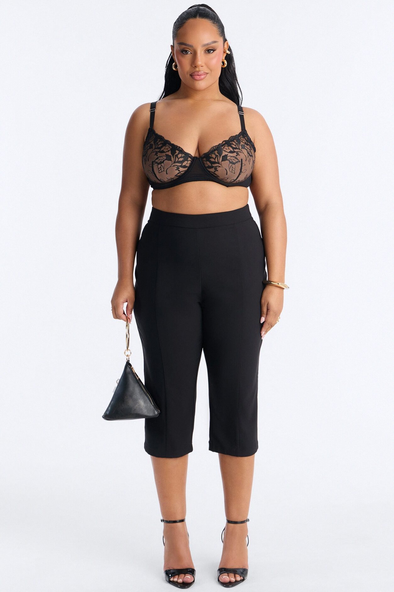 City Affair Blazer Capri Set - Black