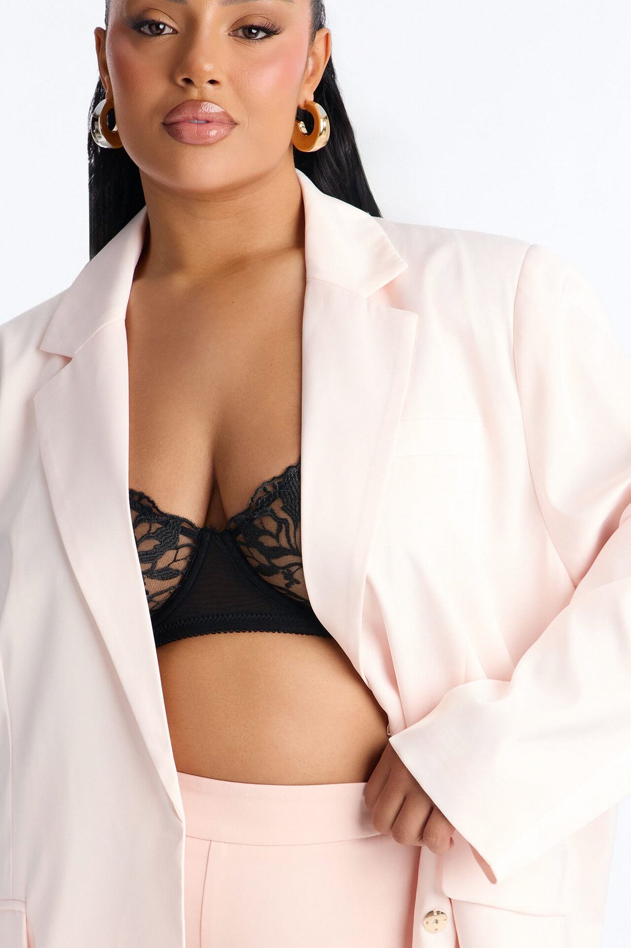 City Affair Blazer Capri Set - Light Pink