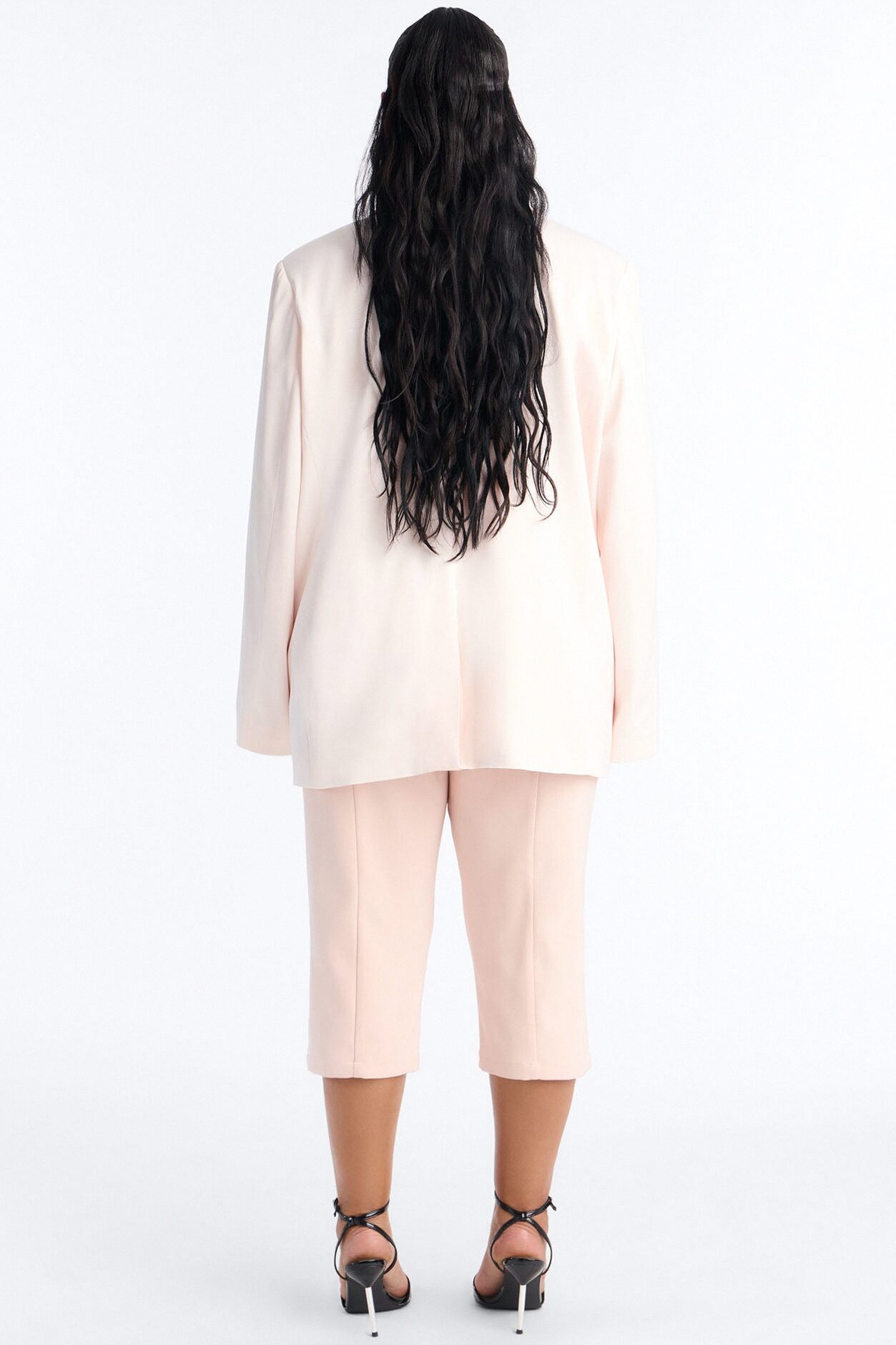 City Affair Blazer Capri Set - Light Pink