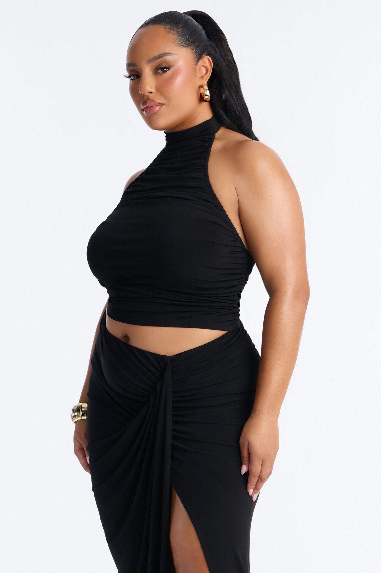 Zadie Maxi Skirt Set - Black