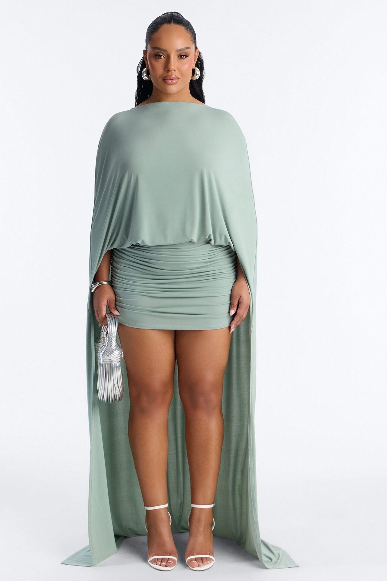 Zadie Babe Cape Mini Dress - Sage