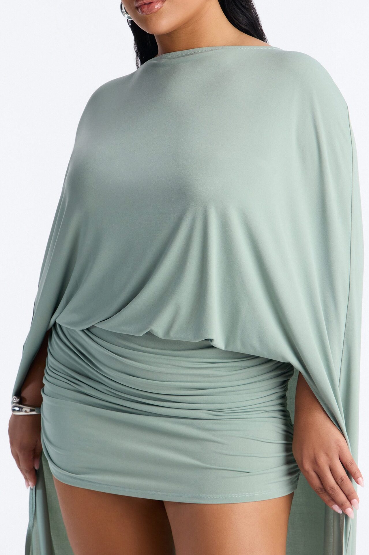 Zadie Babe Cape Mini Dress - Sage
