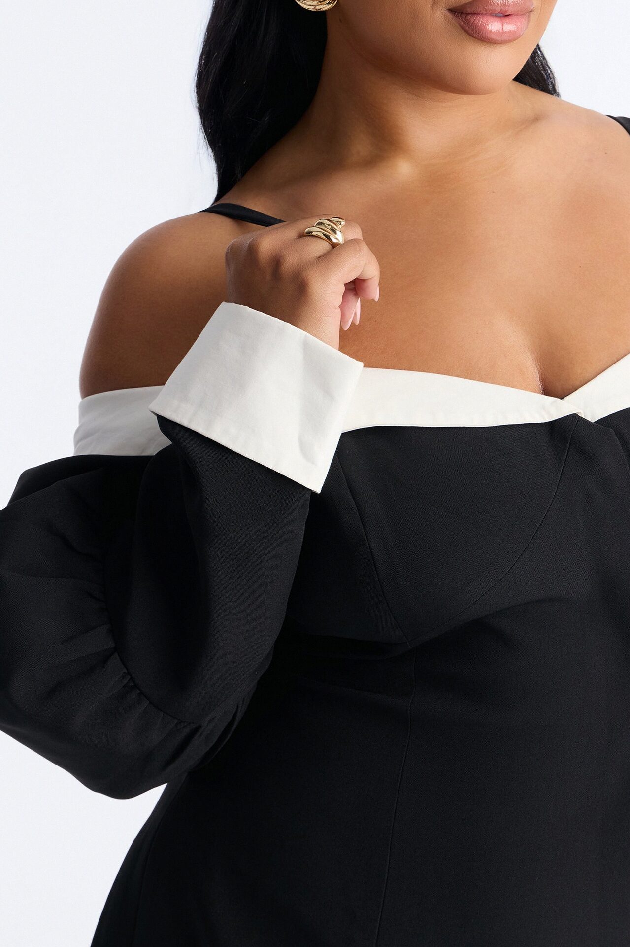 Full Bloom Mini Dress - Black/White