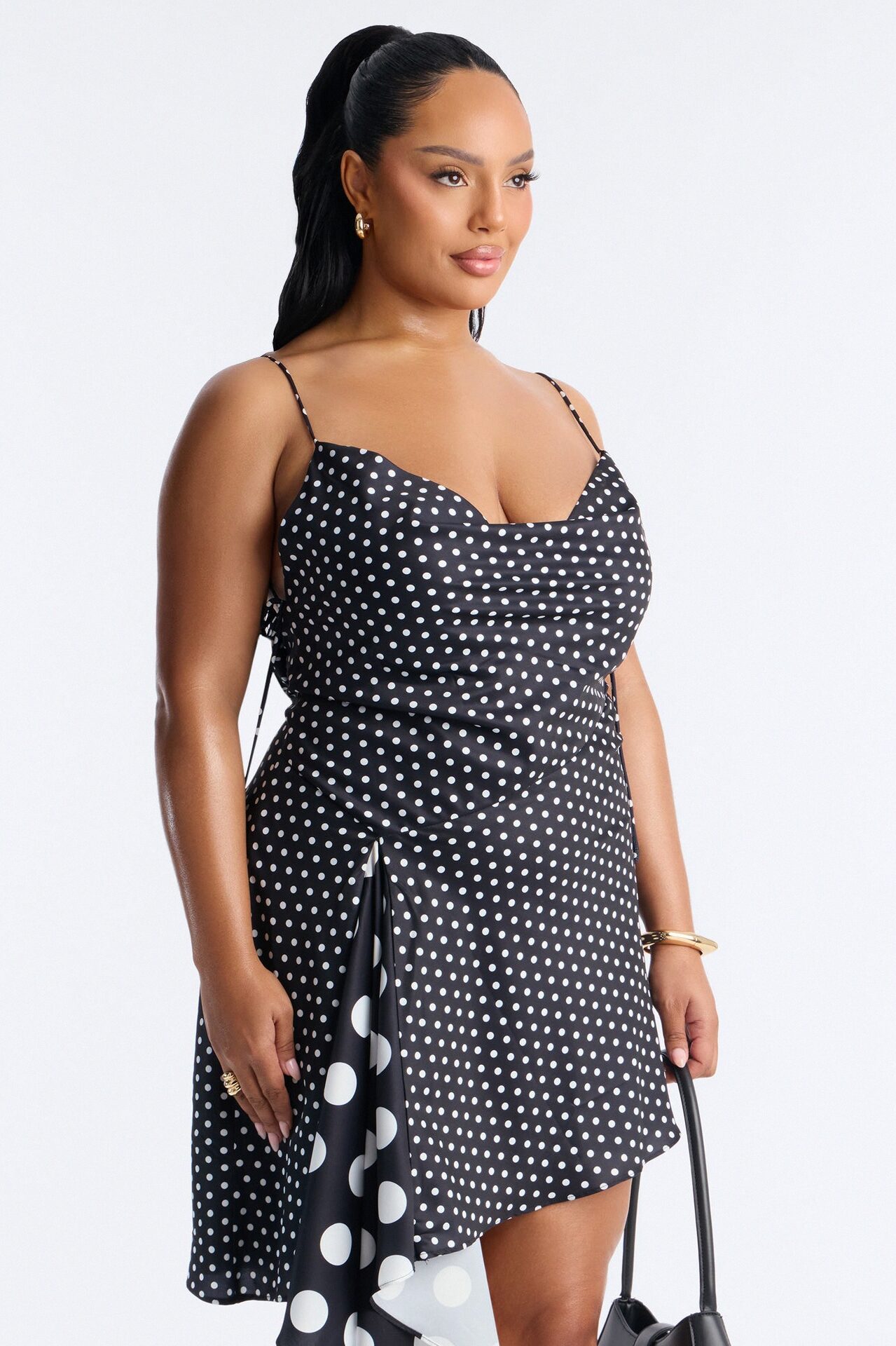 Penny Polka Dot Mini Dress - Black/White