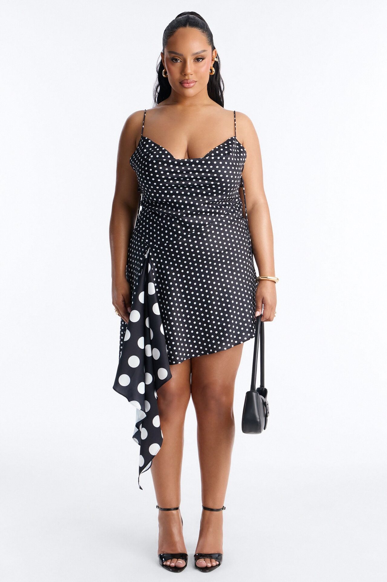 Penny Polka Dot Mini Dress - Black/White