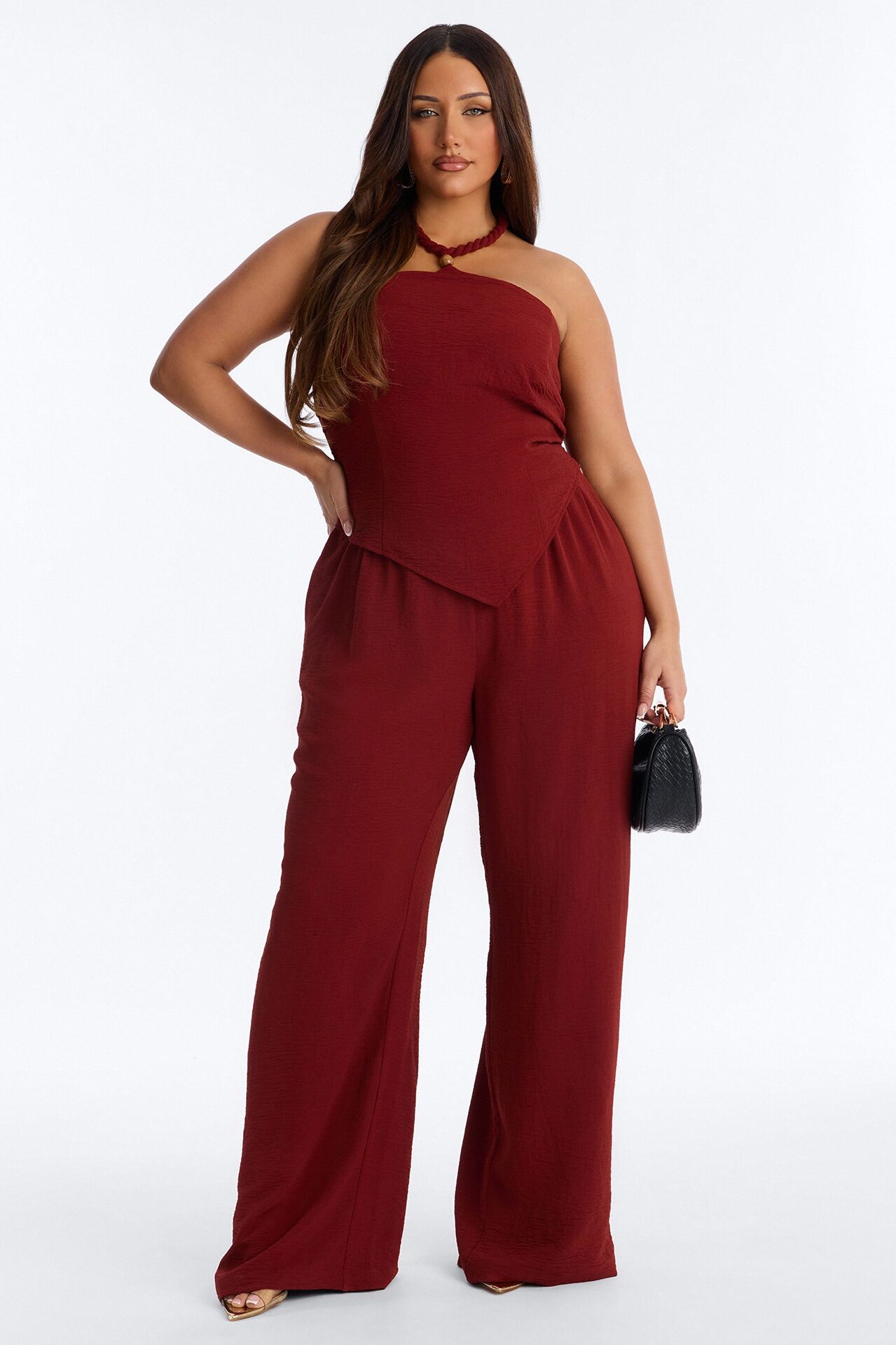 Mariana Halter Pant Set - Rust