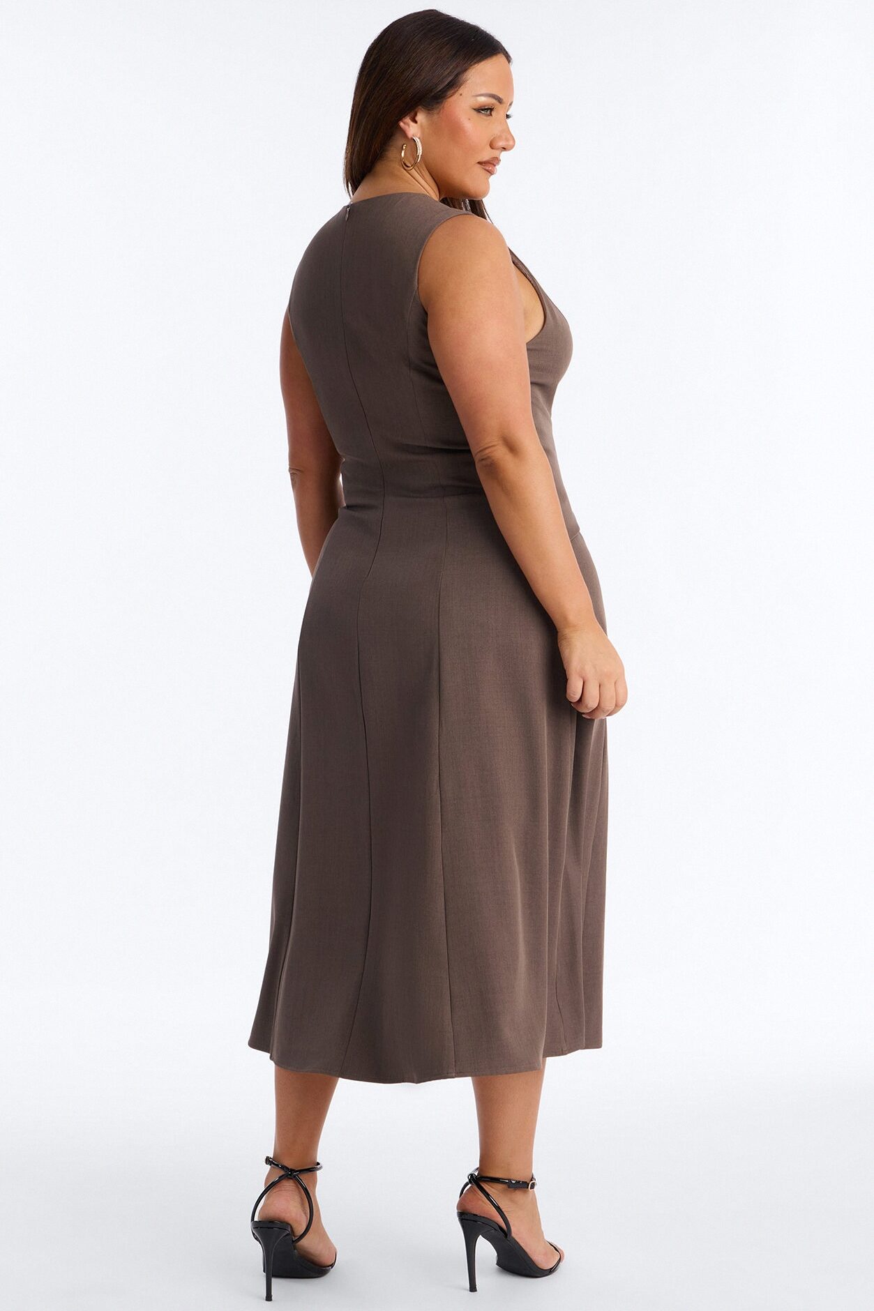 Elaine Tied Midi Dress - Charcoal