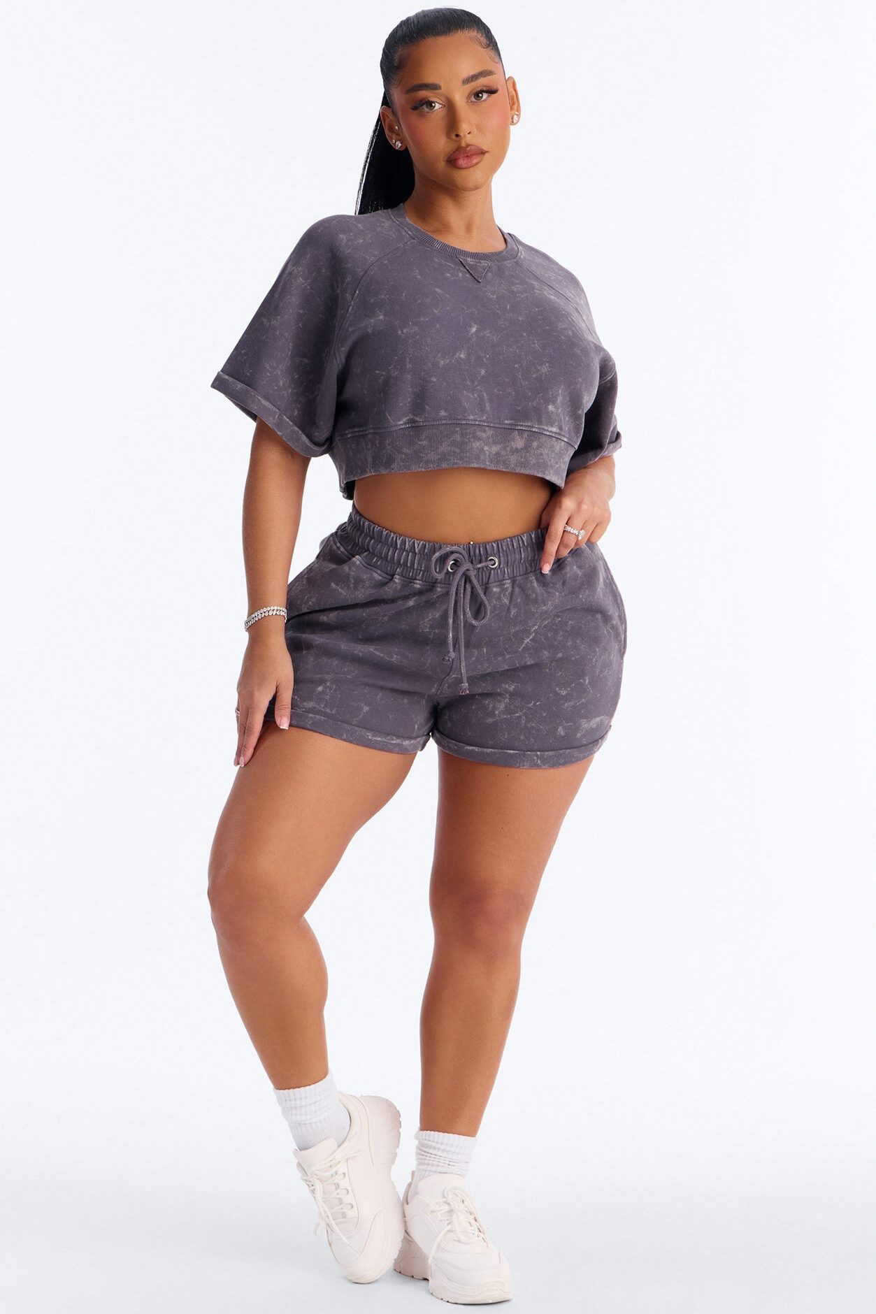 Wait For It Washed Top - Charcoal